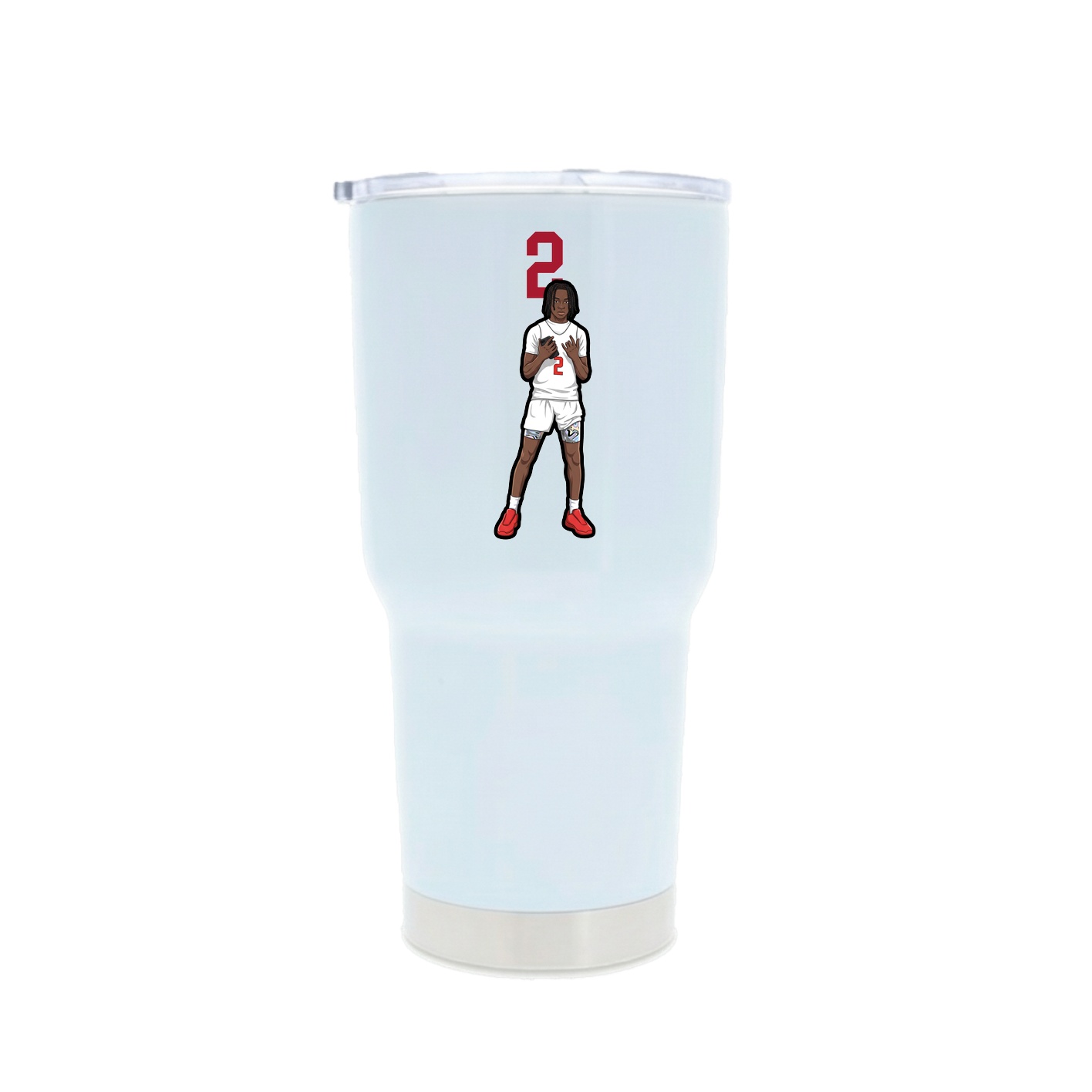 30oz Stainless Steel Tumbler — Number Top in White