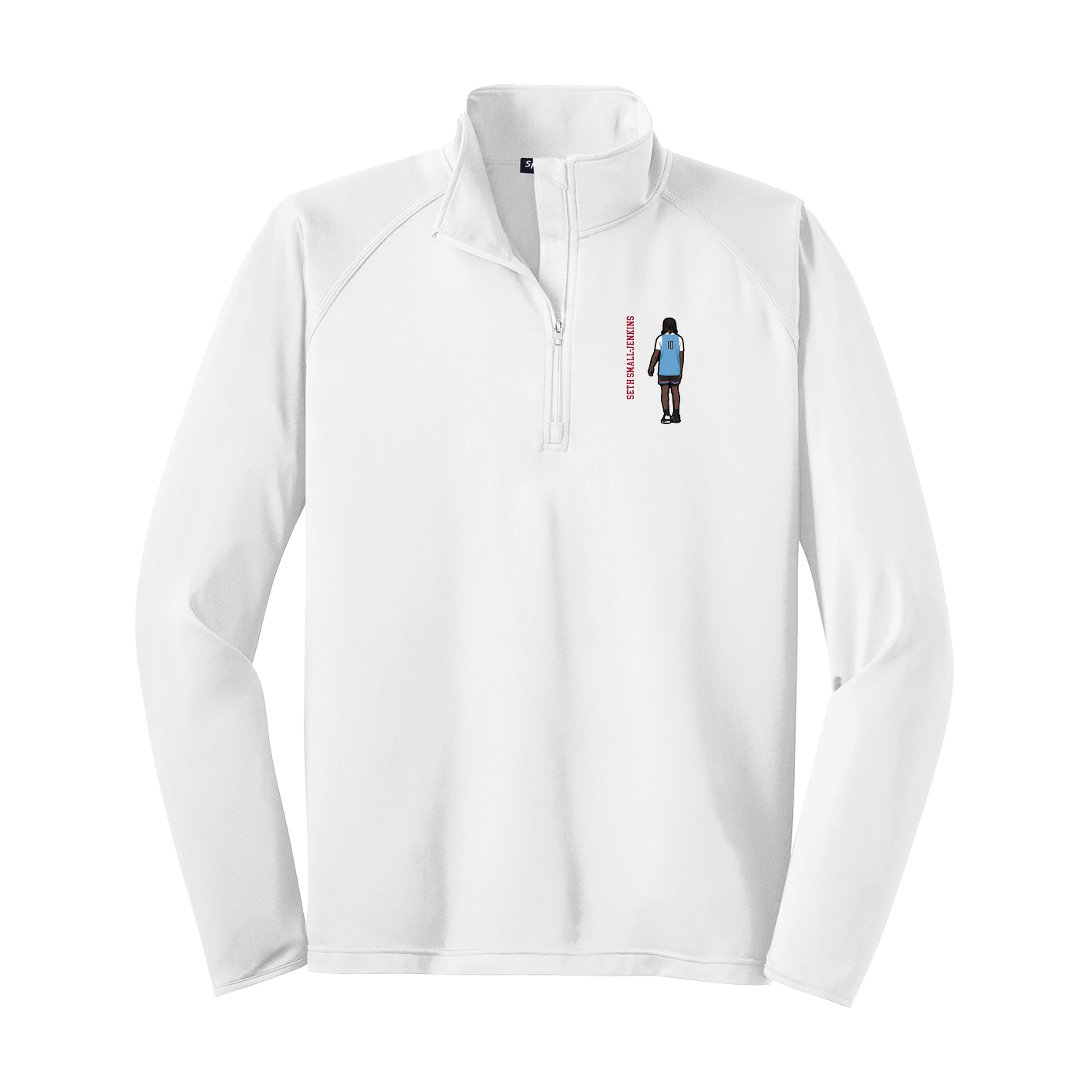 Q-Zip Pullover — Name Vertical in White