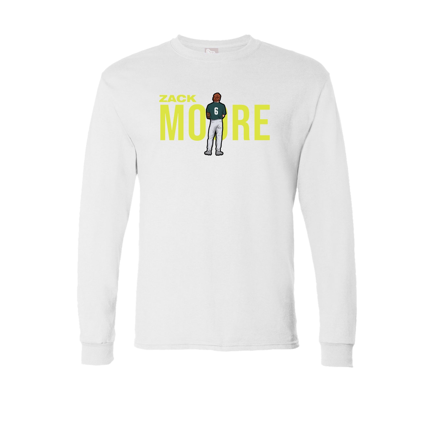 Long Sleeve Tee — Player Name in White