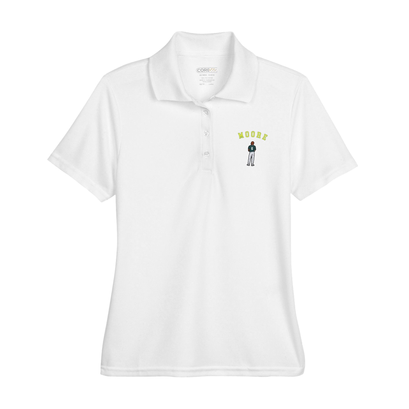 Womens Performance Polo — Shirsey Arch in White