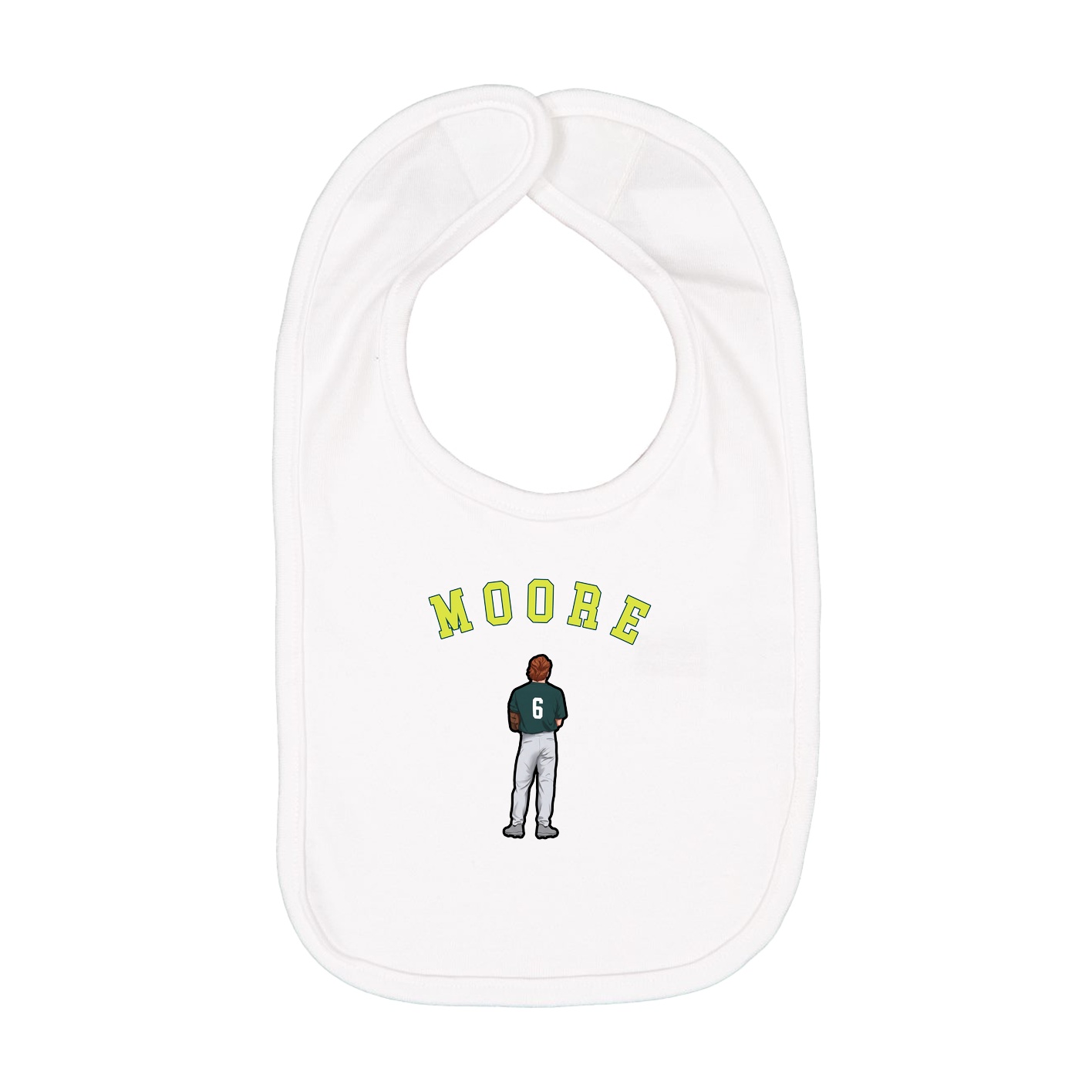 Infant Bib — Shirsey Arch in White