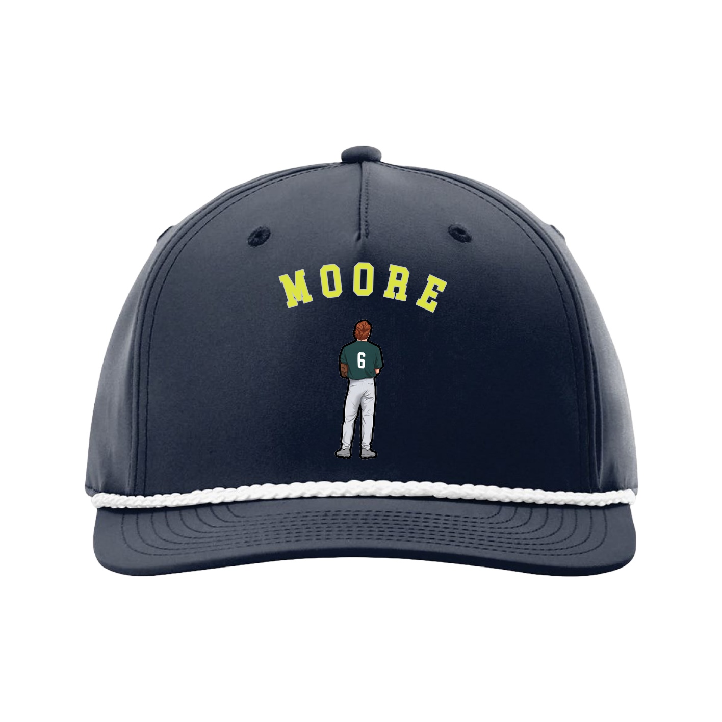 Five-Panel Classic Rope Cap — Shirsey Arch in Navy