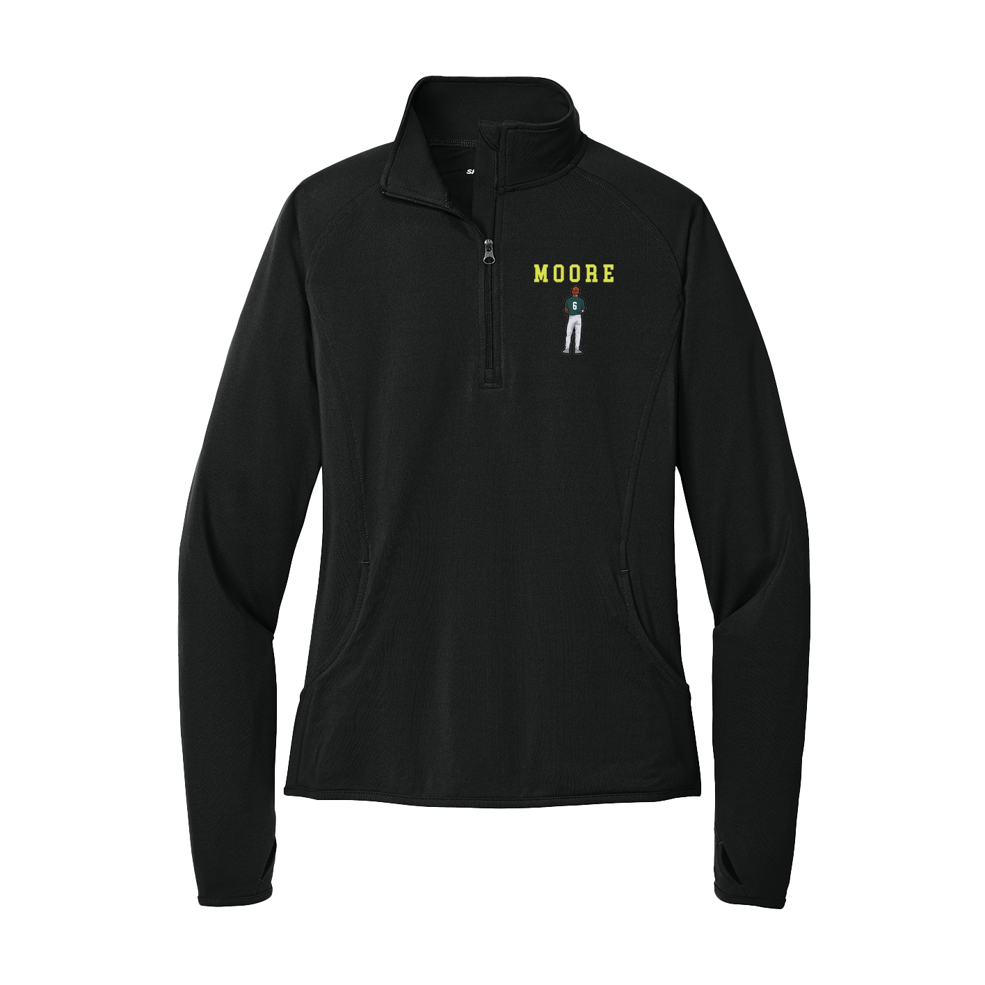 Women's Q-Zip Pullover — Shirsey in Black