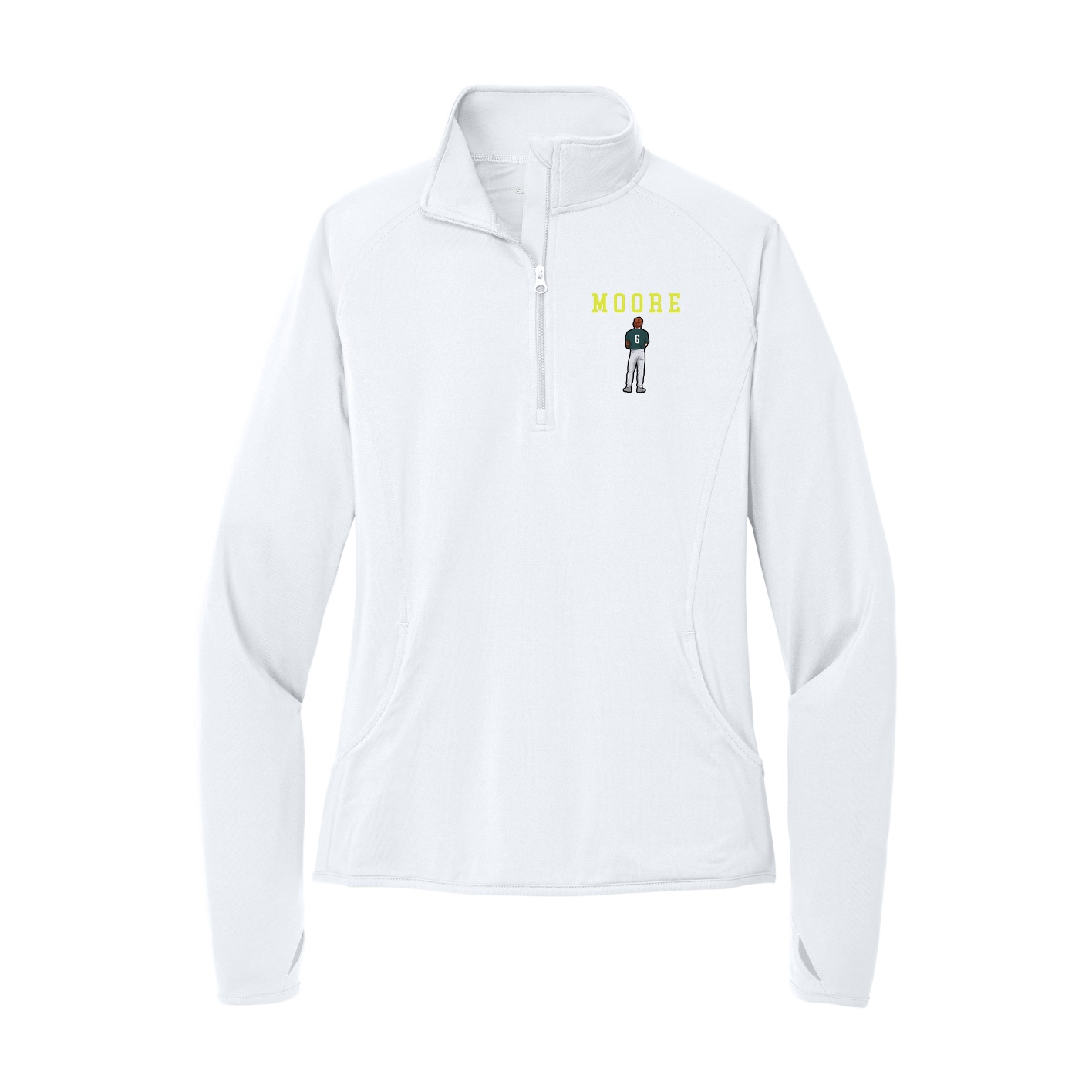 Women's Q-Zip Pullover — Shirsey in White