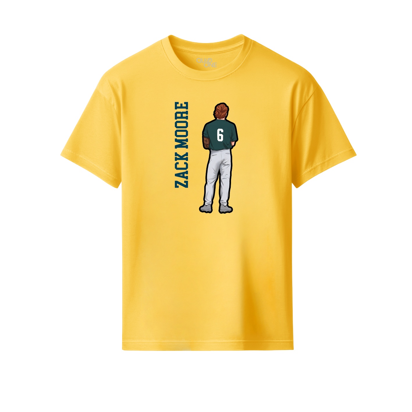Youth Tee — Name Vertical in Yellow
