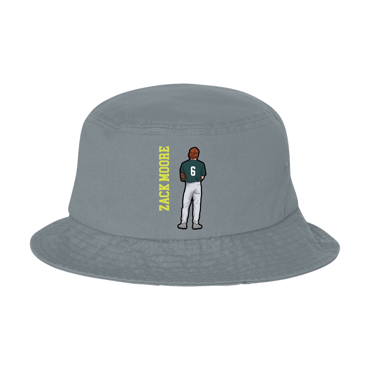 Bucket Cap — Name Vertical in Grey