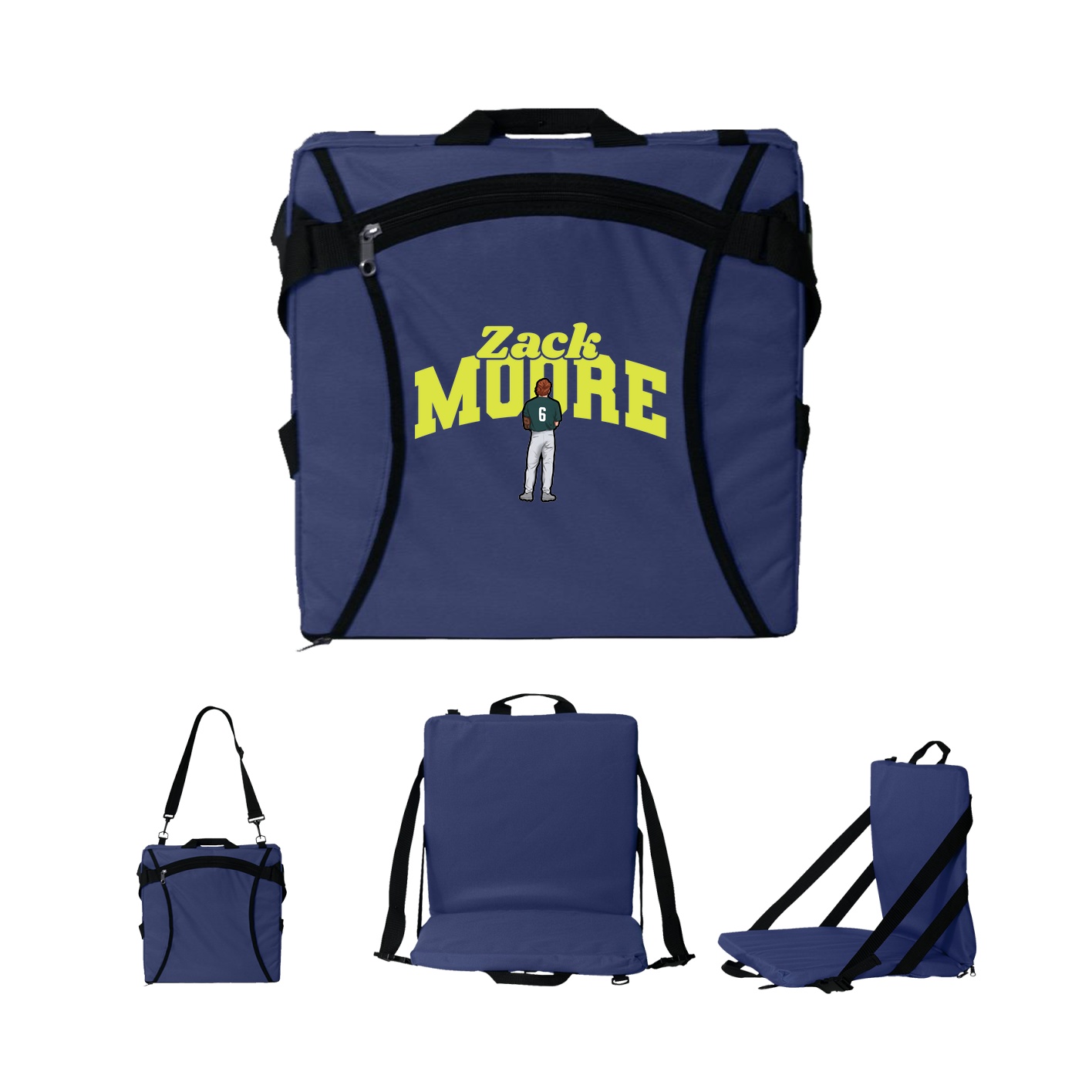 Folding Stadium Seat — Signature Arch in Navy