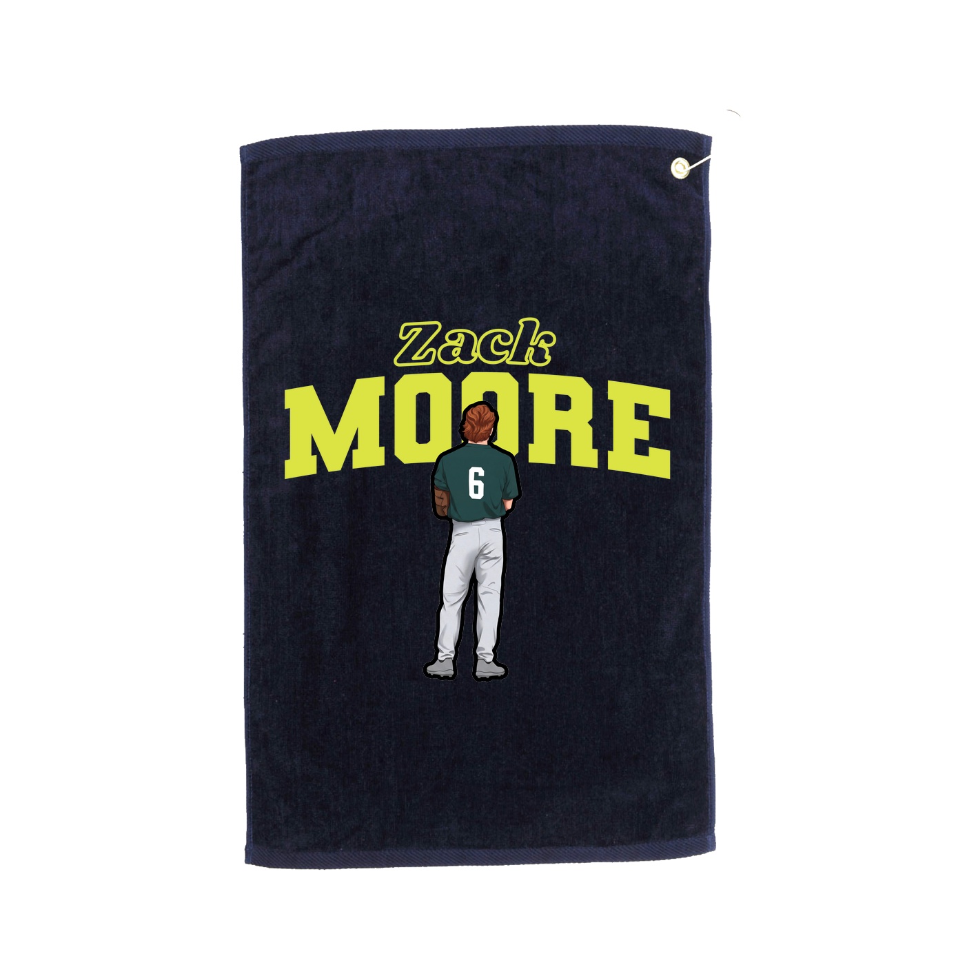 Golf Towel — Name Arch in Navy