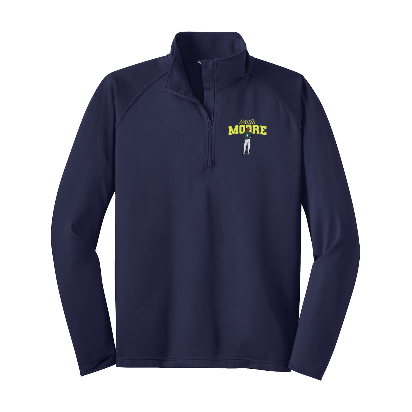 Q-Zip Pullover — Name Arch in Navy