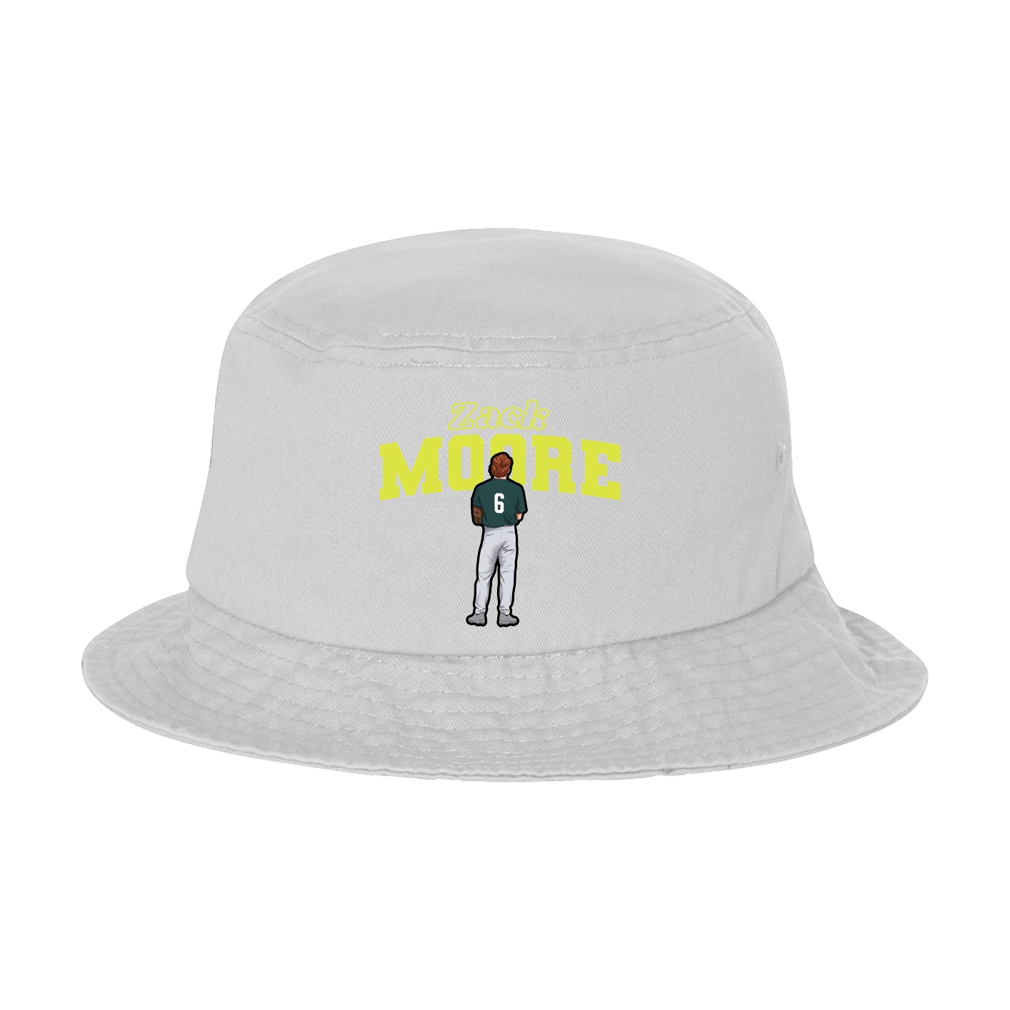 Bucket Cap — Name Arch in White
