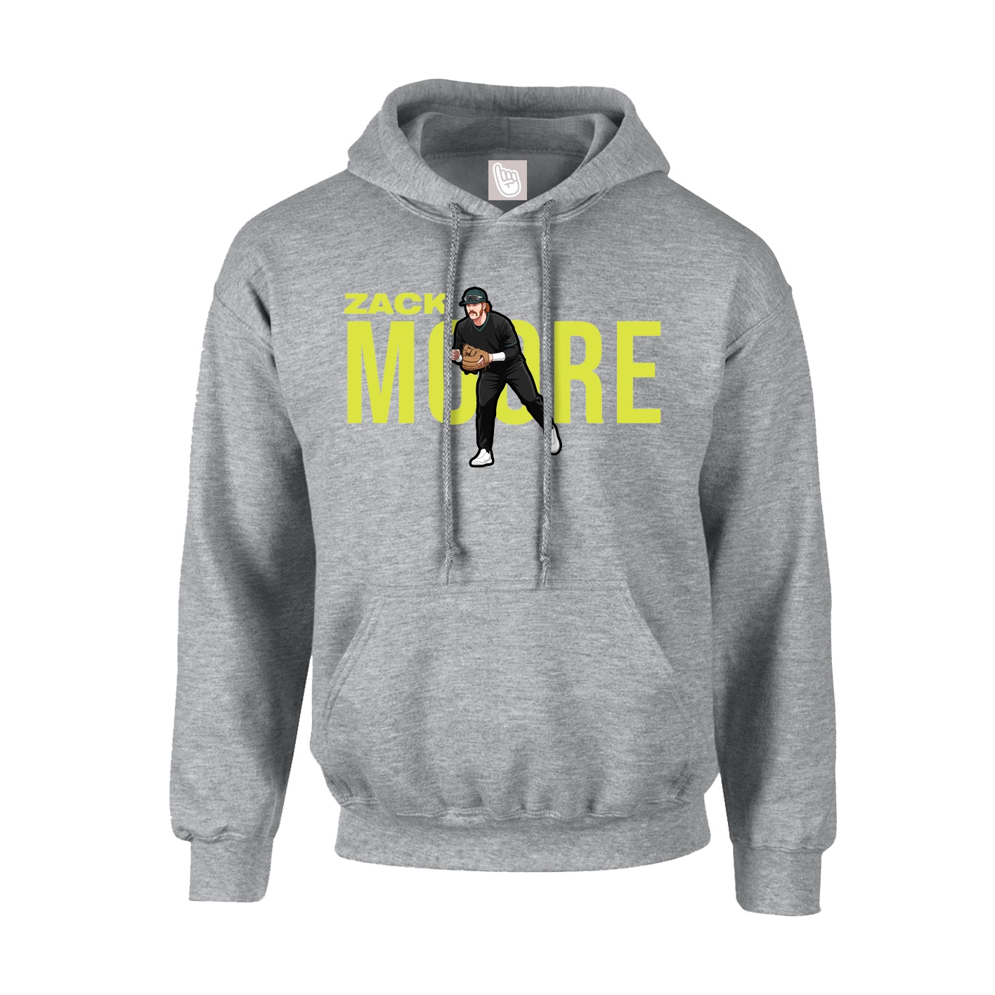 Hoodie — Player Name in Grey