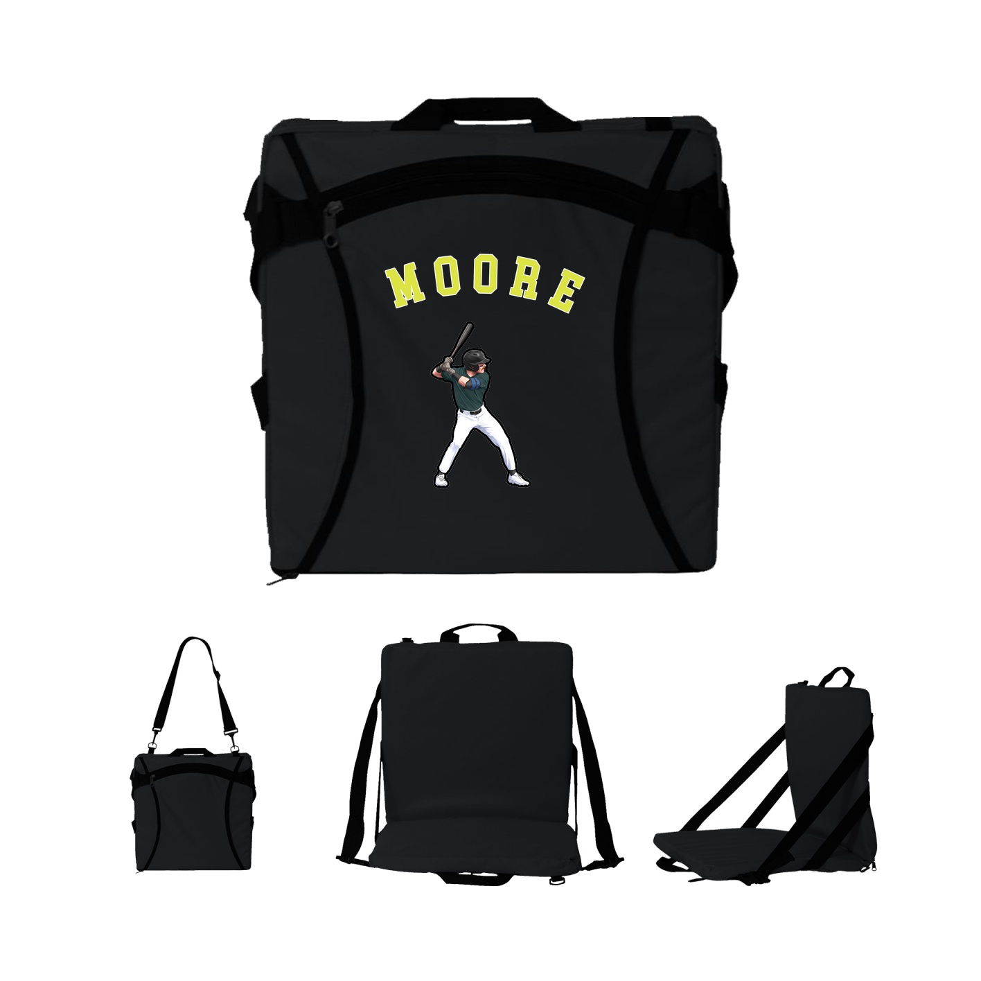 Folding Stadium Seat — Shirsey Arch in Black