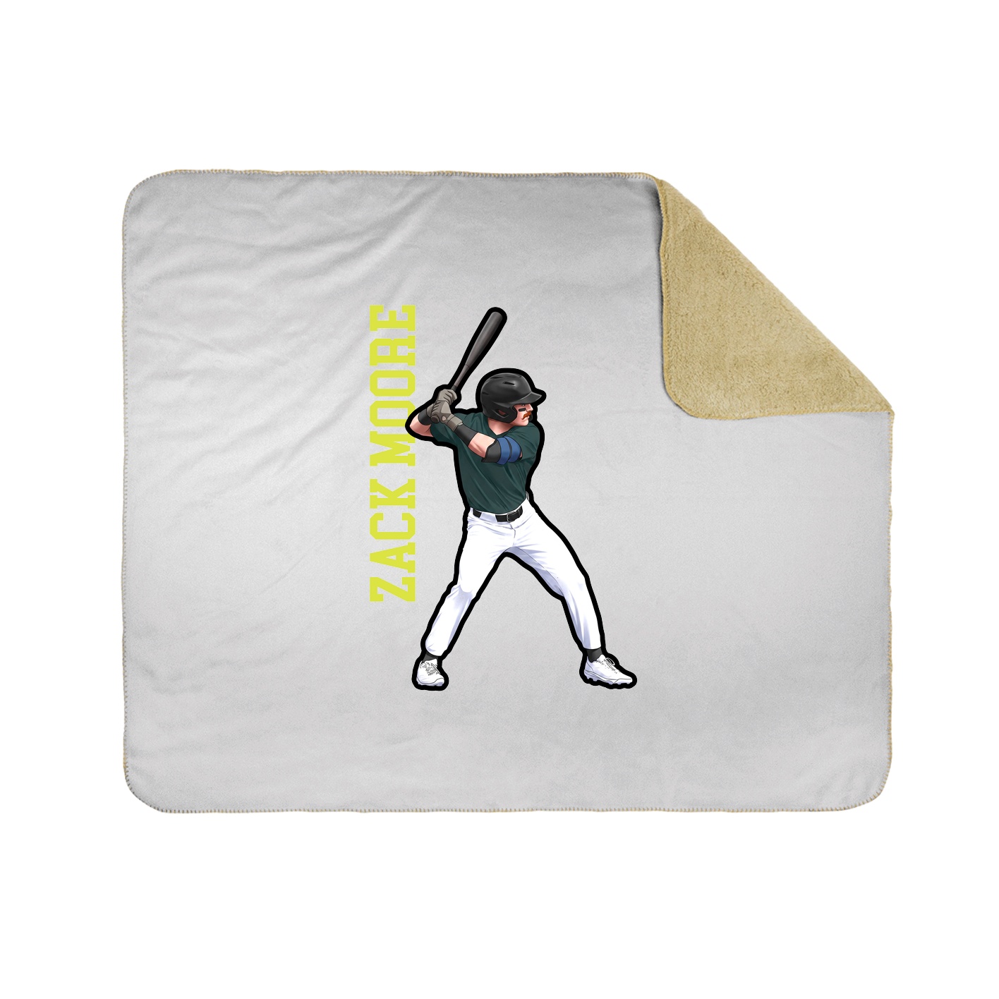Throw Blanket — Name Vertical in White