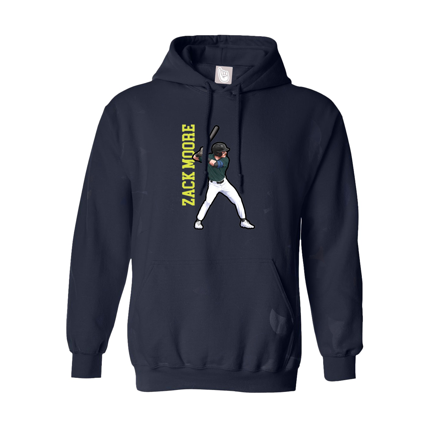 Youth Hoodie — Name Vertical in Navy