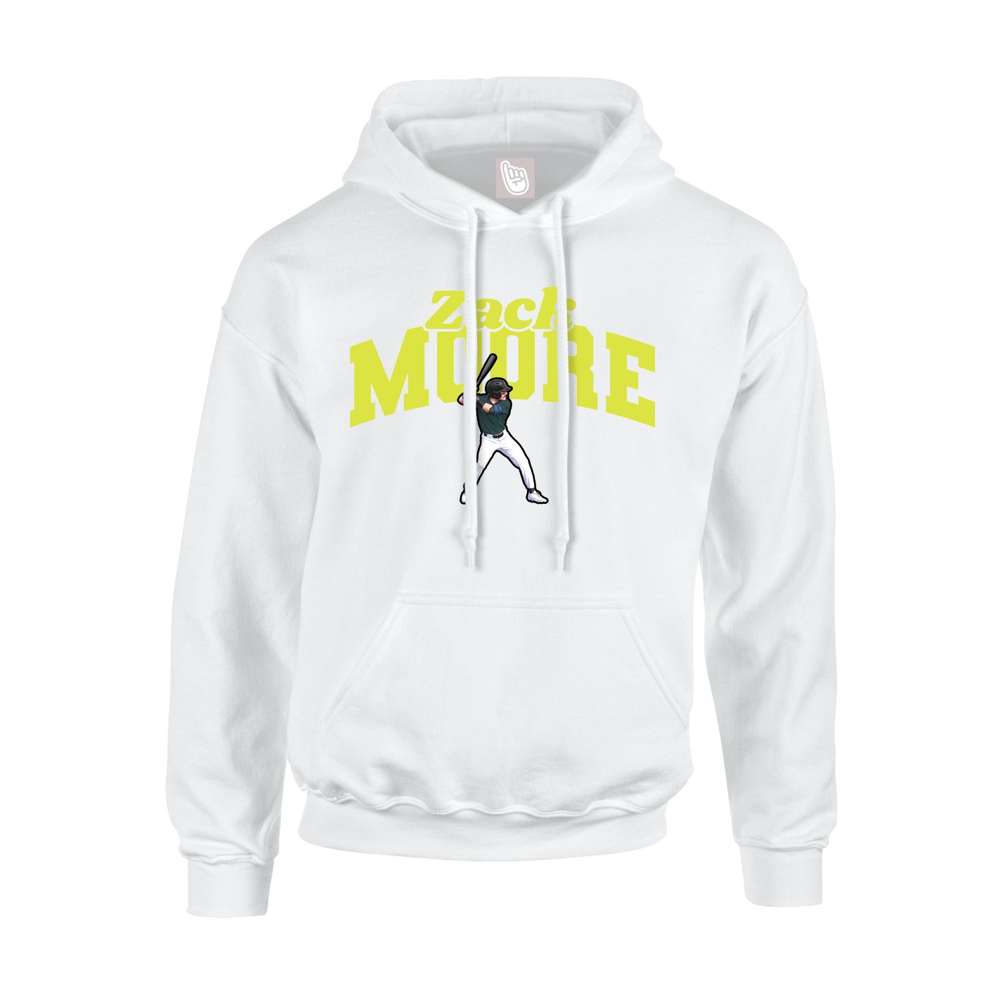 Youth Hoodie — Signature Arch in White