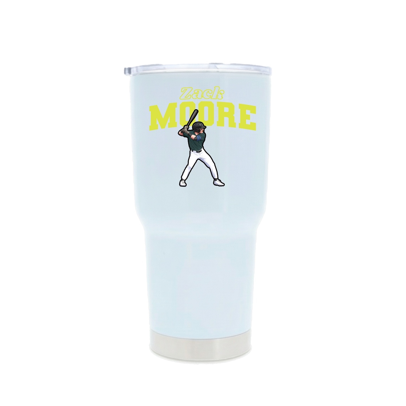 30oz Stainless Steel Tumbler — Name Arch in White