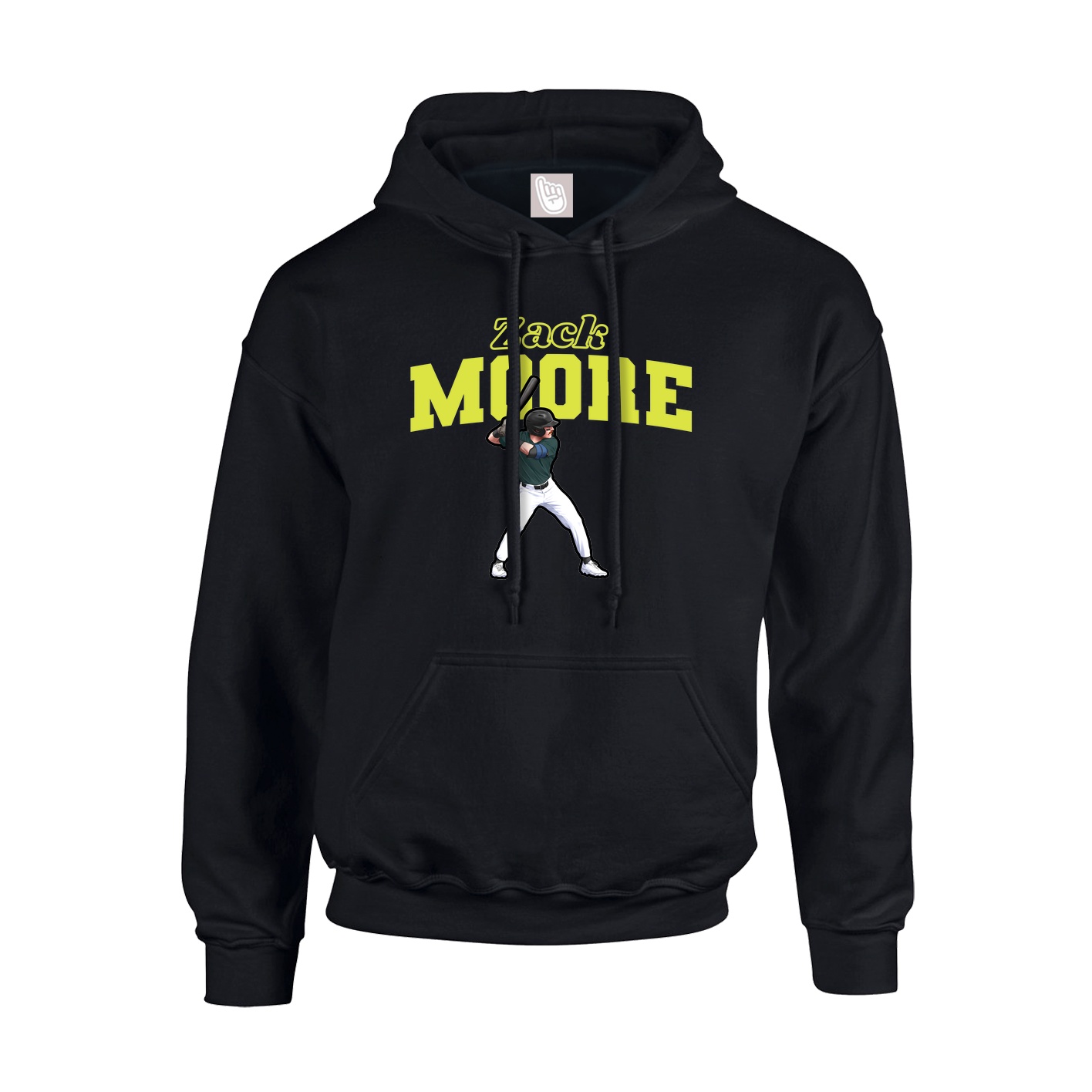Youth Hoodie — Name Arch in Black