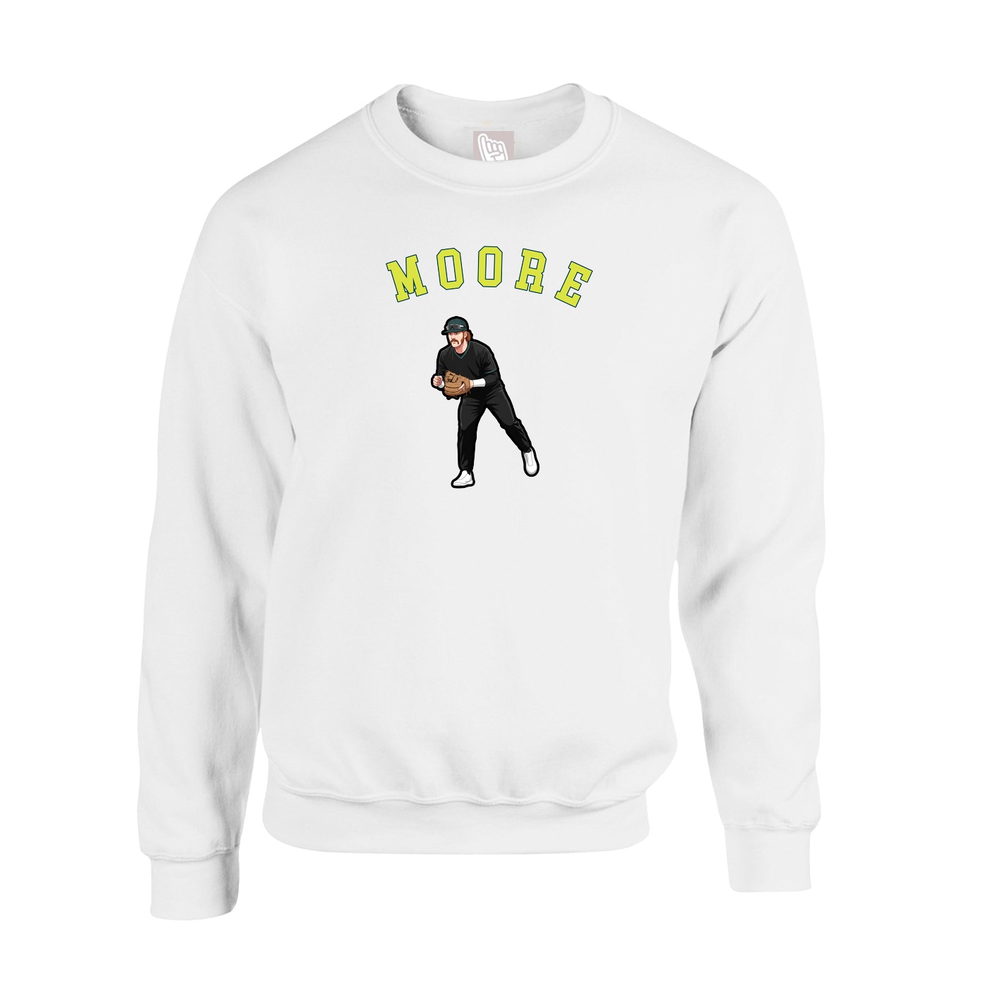 Fleece Crew — Shirsey Arch in White