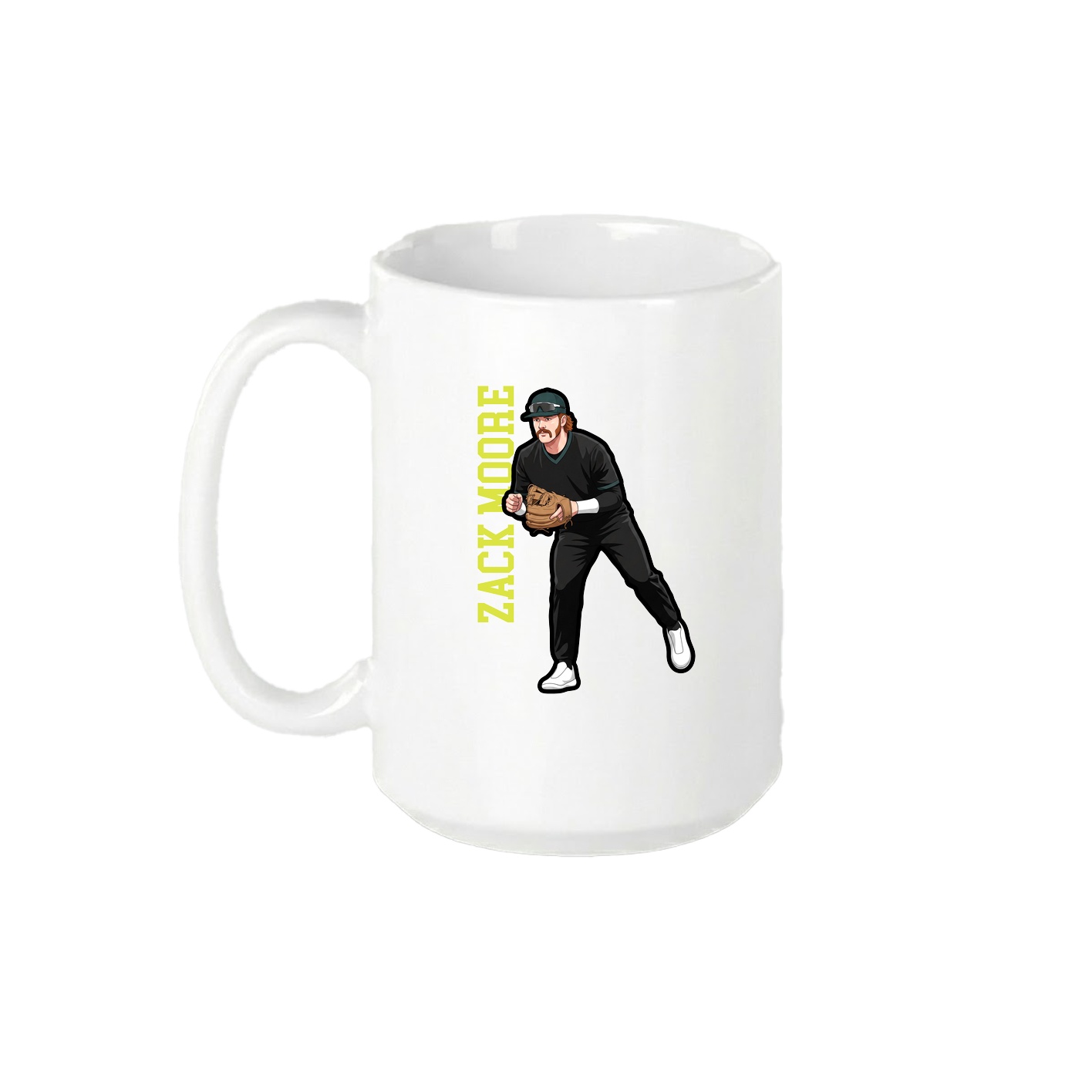 15oz Coffee Mug — Name Vertical in White