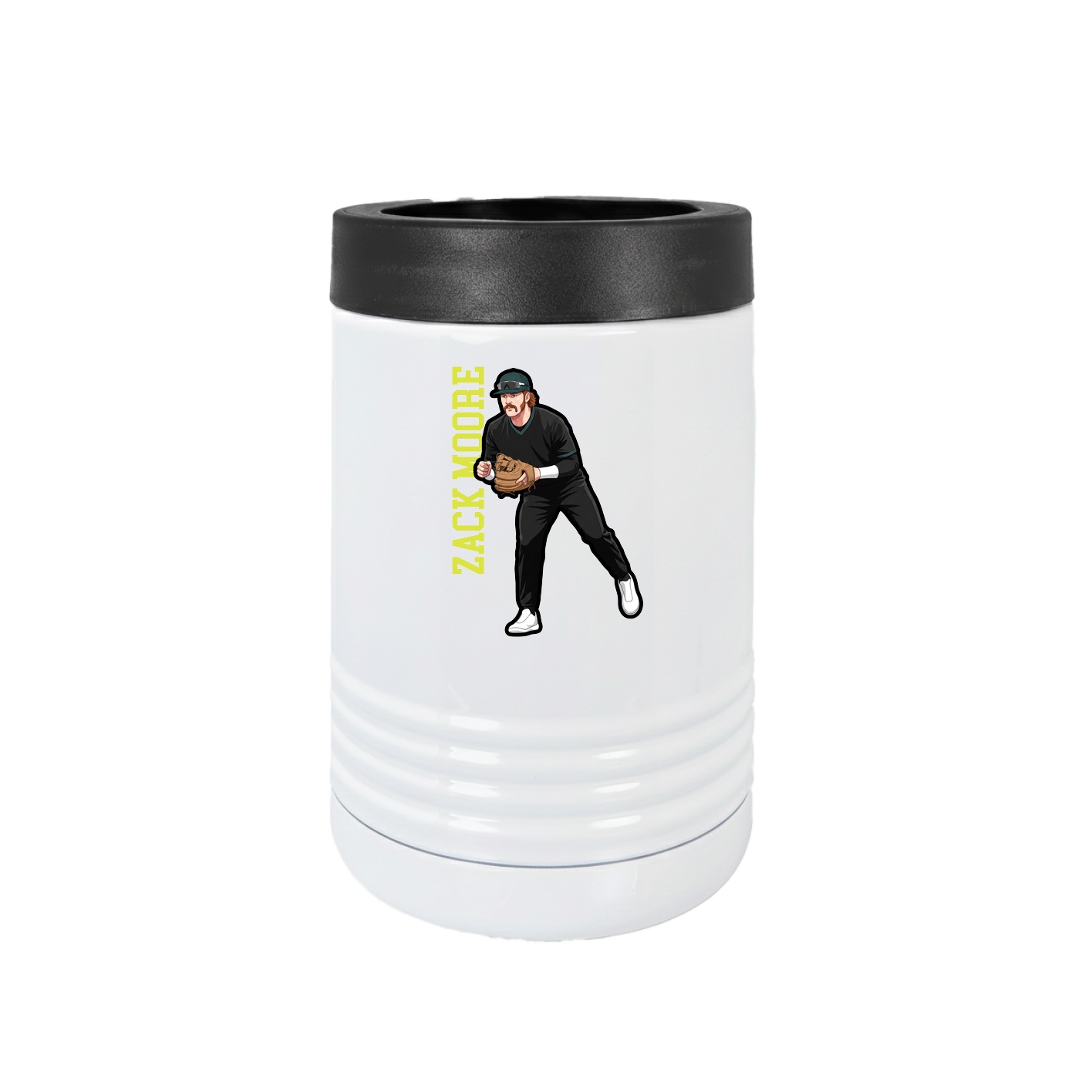 Beverage Holder — Name Vertical in White