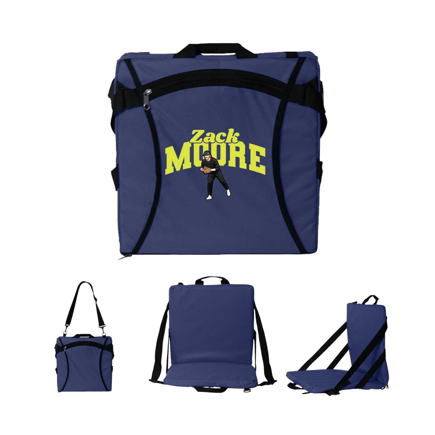 Folding Stadium Seat — Signature Arch in Navy
