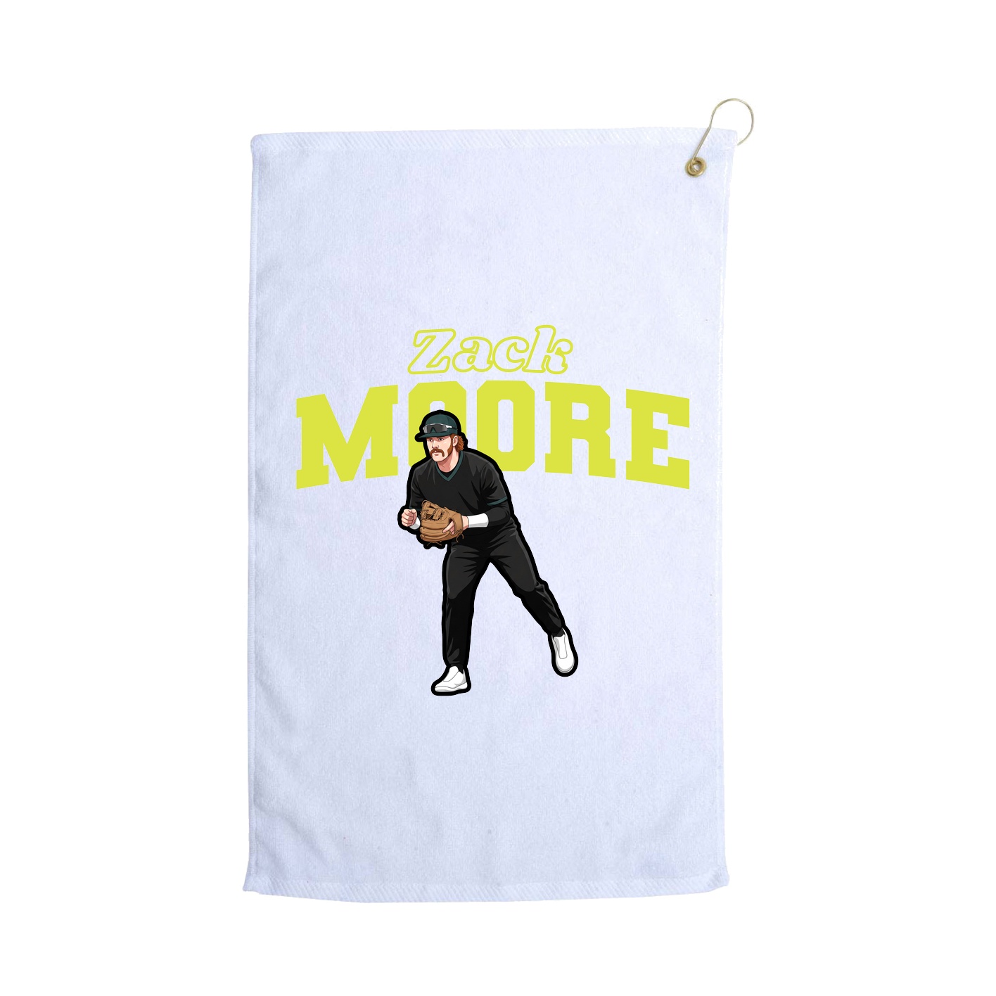 Golf Towel — Name Arch in White