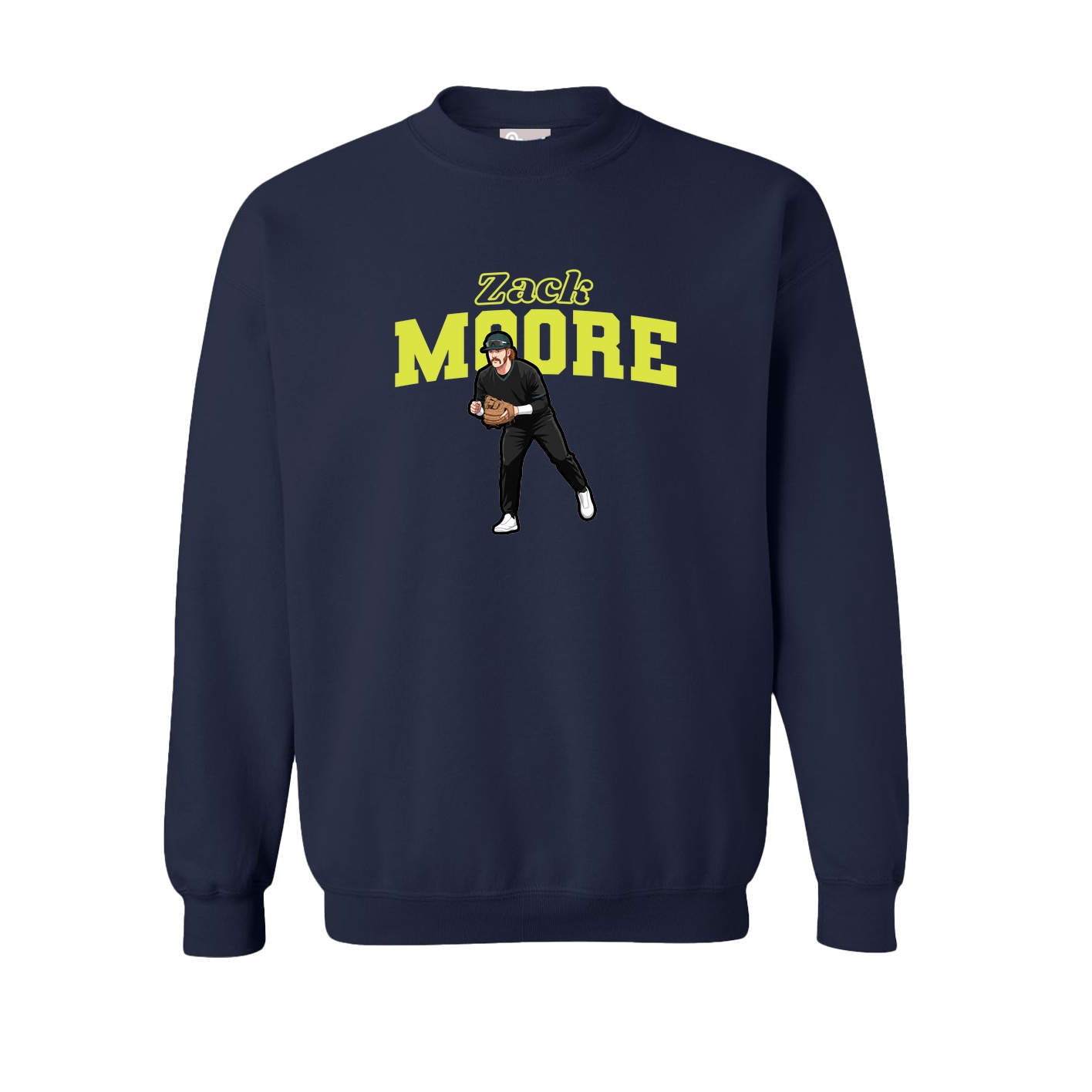 Fleece Crew — Name Arch in Navy