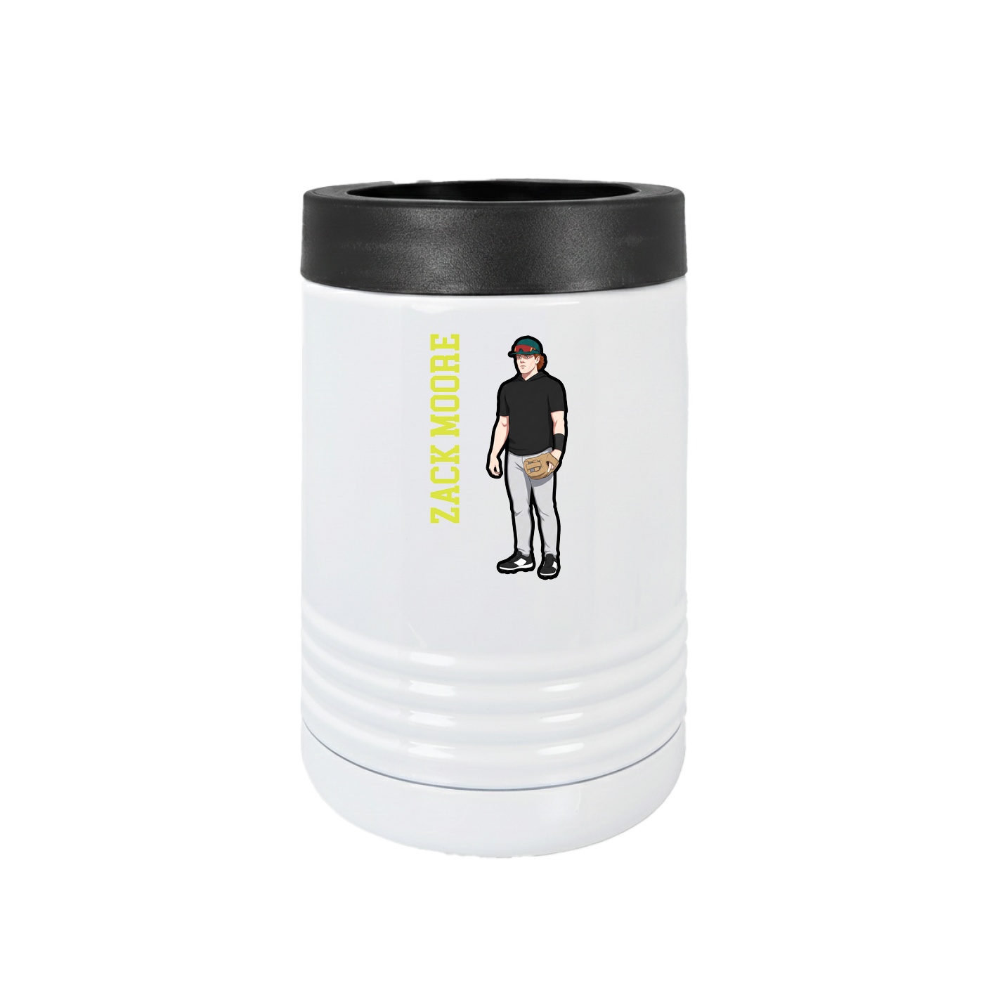 Beverage Holder — Name Vertical in White