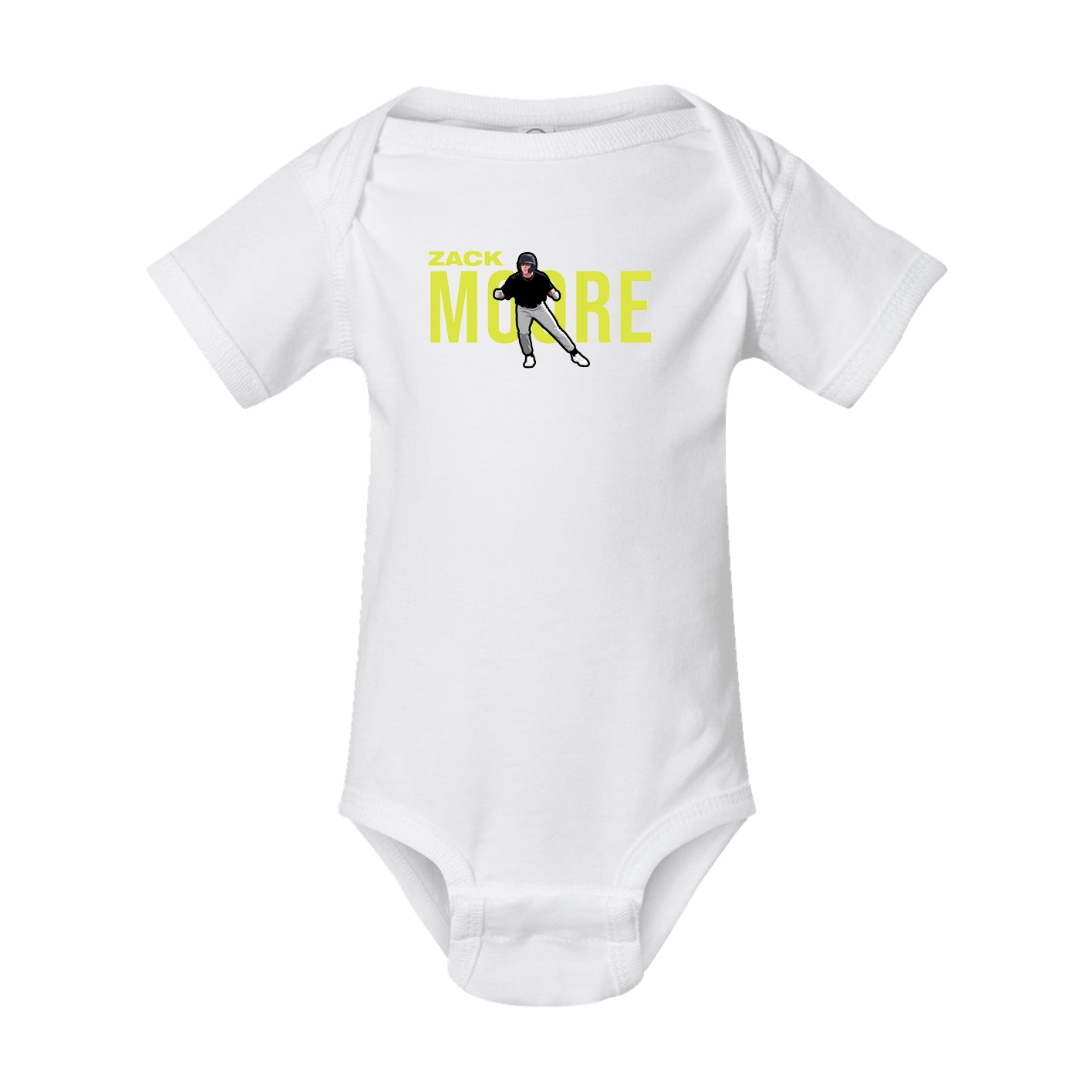 Baby Onesie — Player Name in White