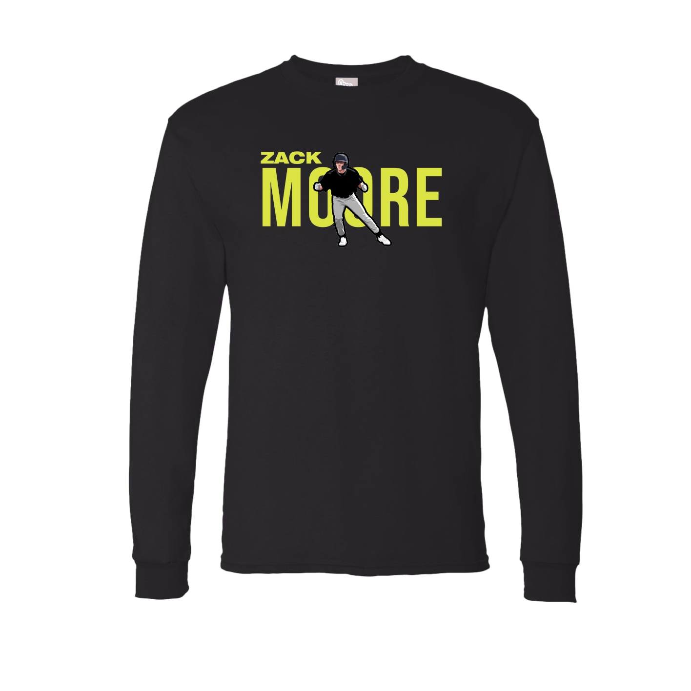 Long Sleeve Tee — Player Name in Black