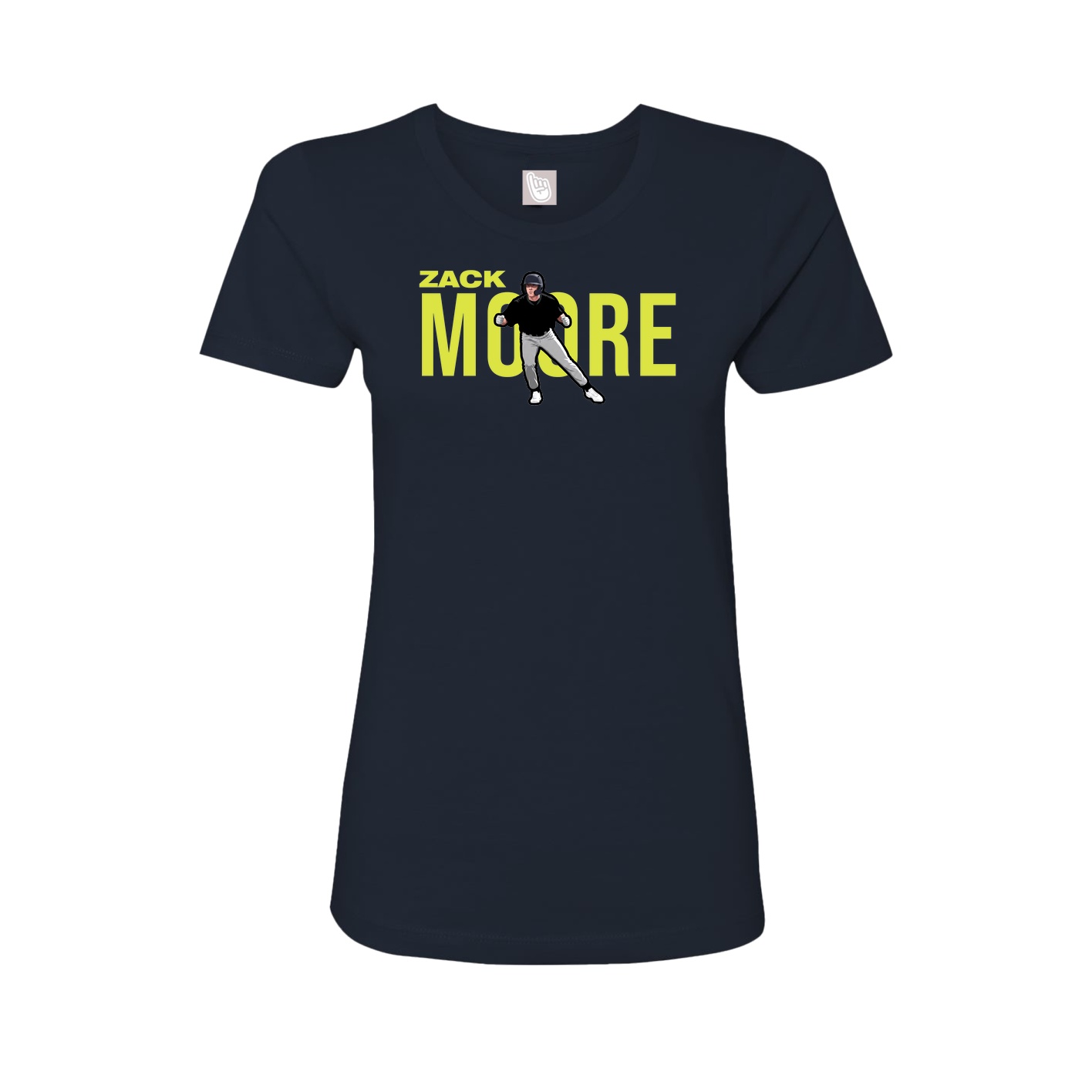 Fitted Women's Tee — Player Name in Navy