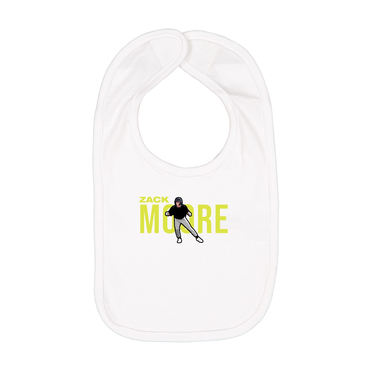 Infant Bib — Player Name in White