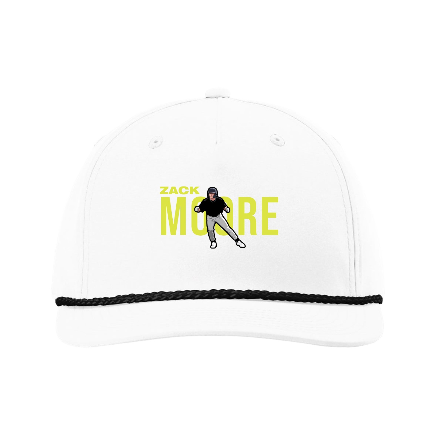 Five-Panel Classic Rope Cap — Player Name in White