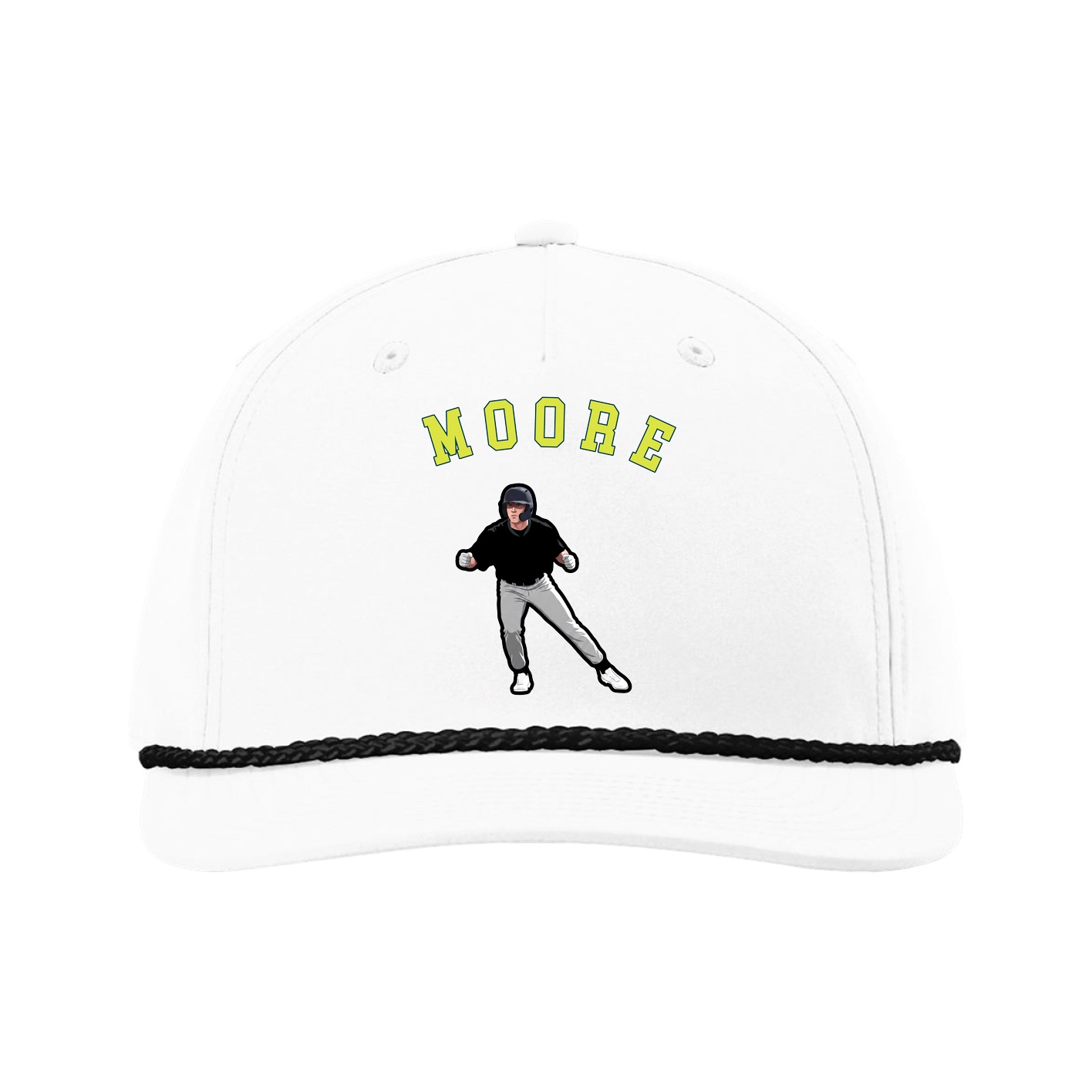 Five-Panel Classic Rope Cap — Shirsey Arch in White