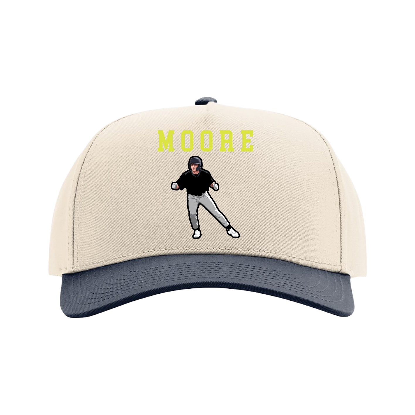 Full Fabric Five-Panel Champ Cap — Shirsey in Cream/Navy