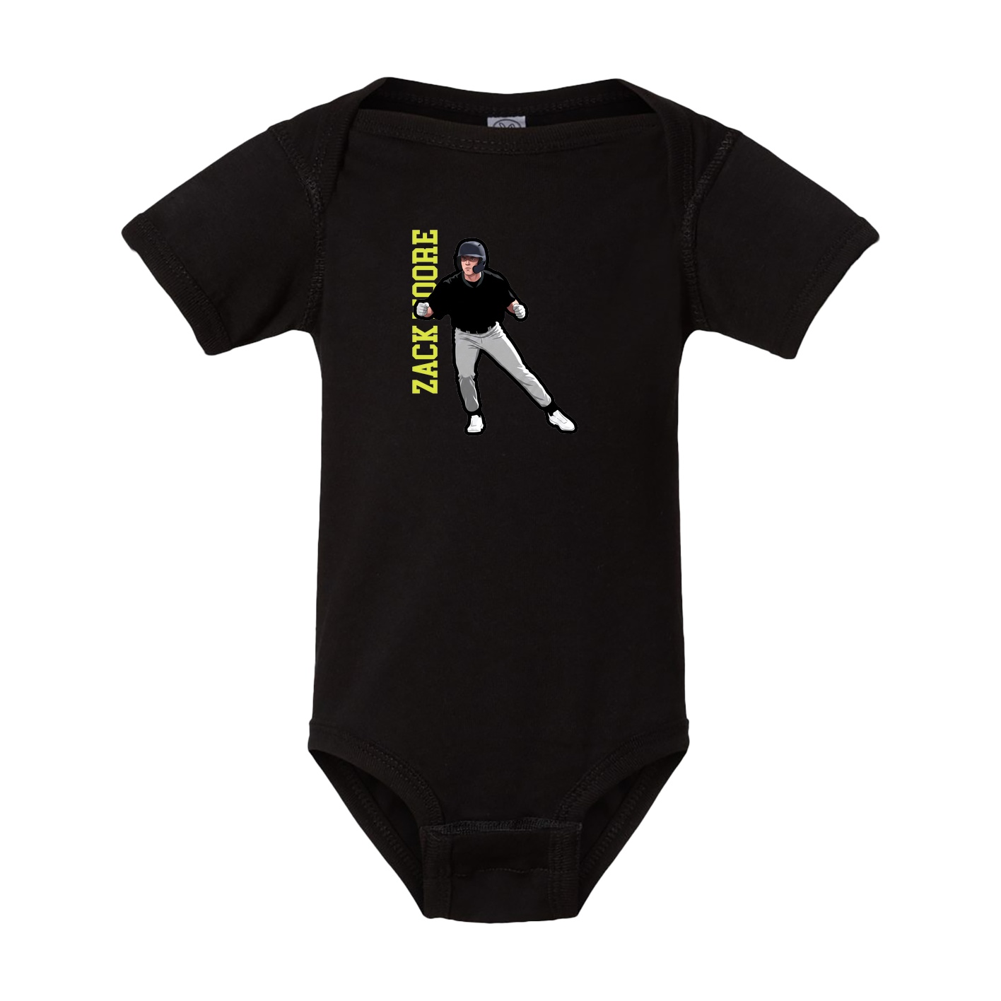 Baby Onesie — Name Vertical in Black