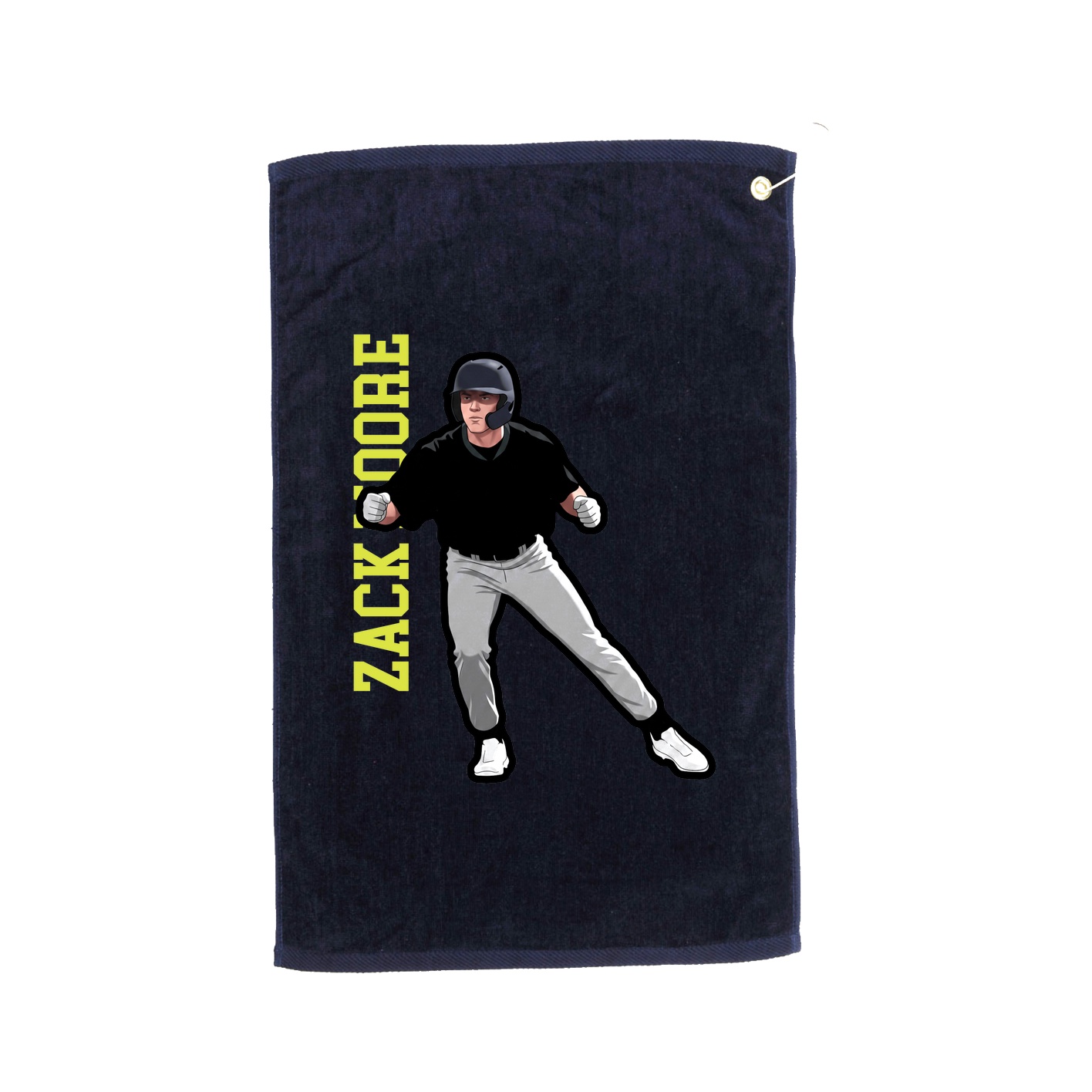 Golf Towel — Name Vertical in Navy