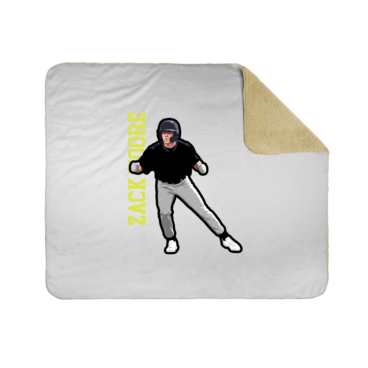 Throw Blanket — Name Vertical in White