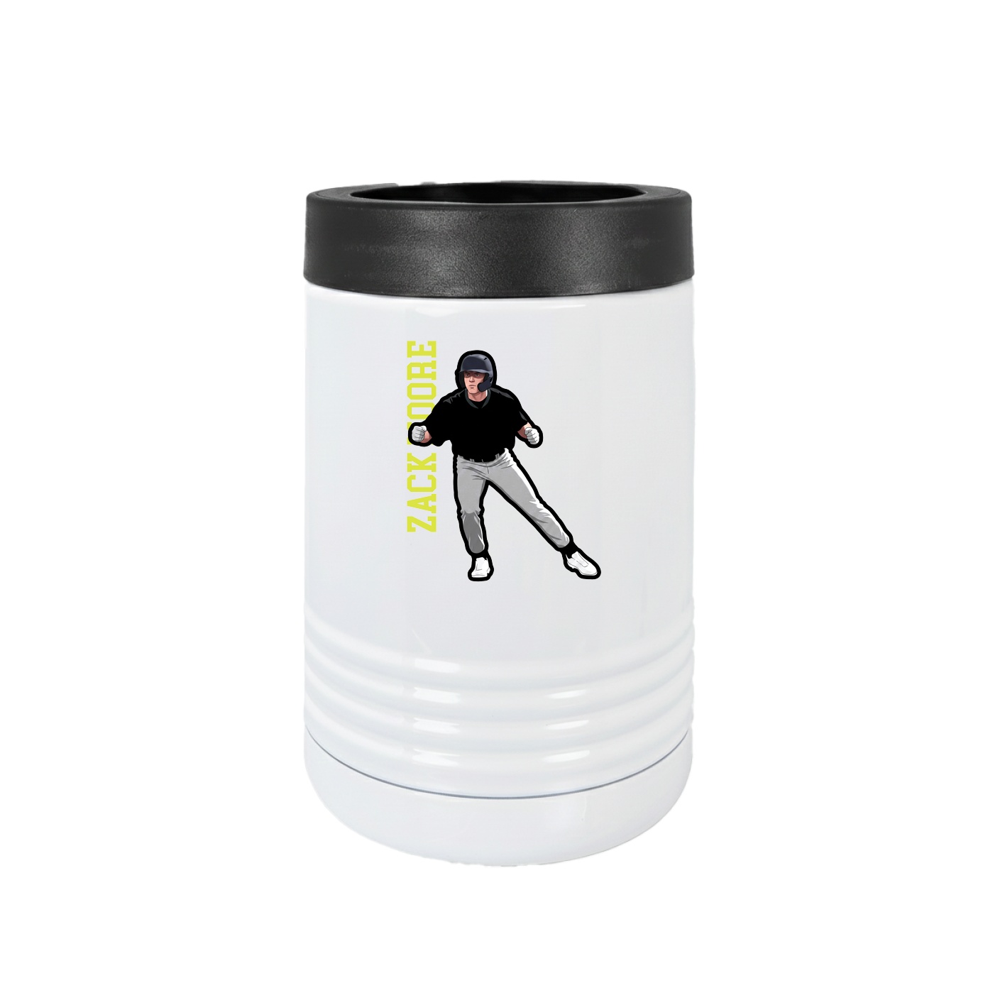 Beverage Holder — Name Vertical in White