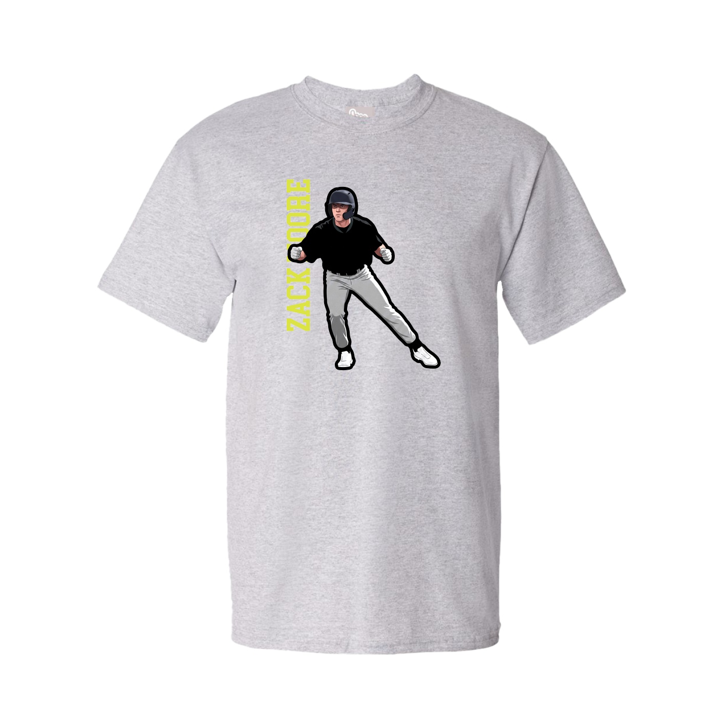 Youth Tee — Name Vertical in Grey