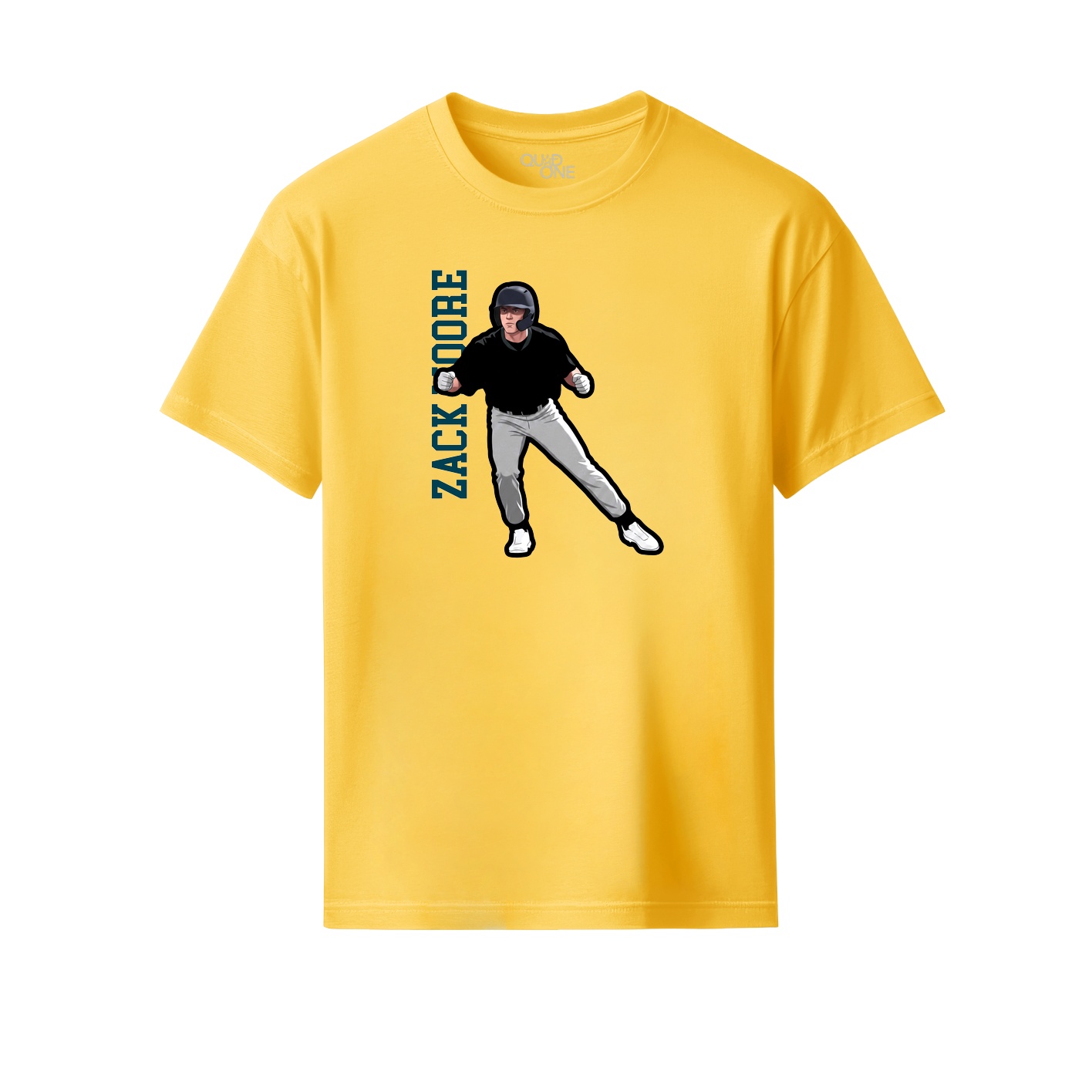 Youth Tee — Name Vertical in Yellow