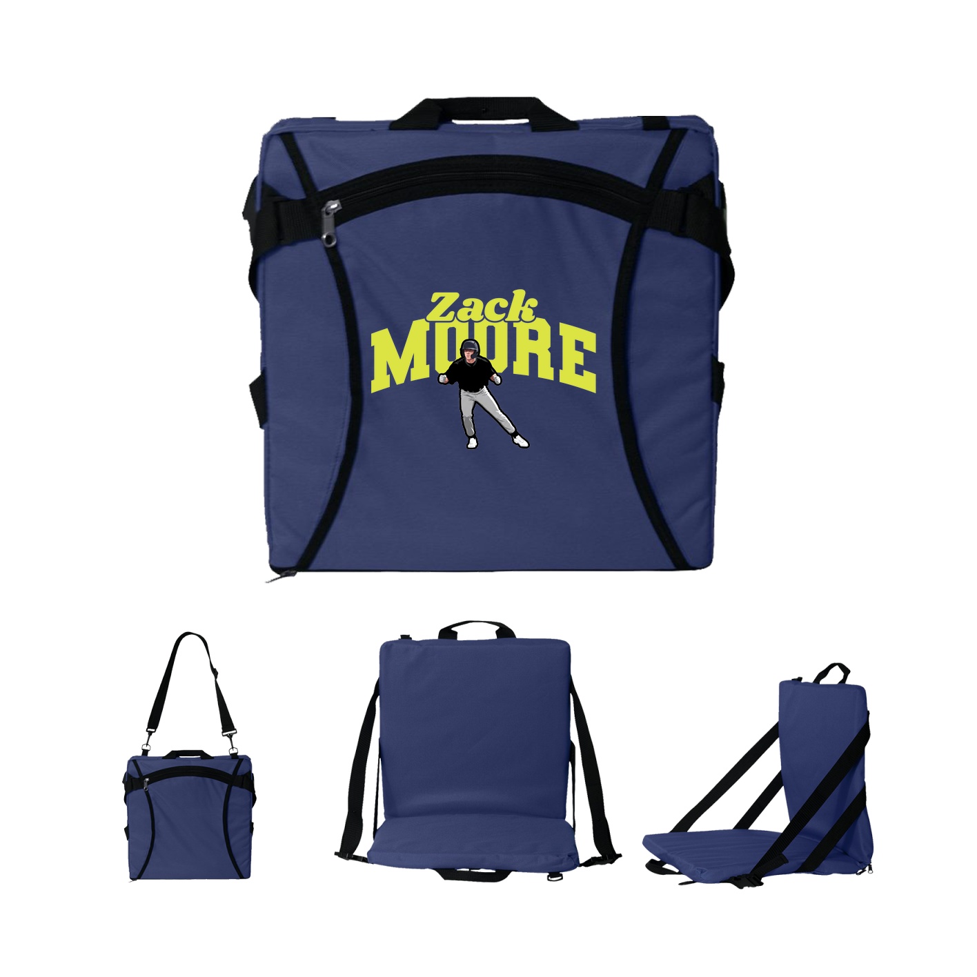 Folding Stadium Seat — Signature Arch in Navy