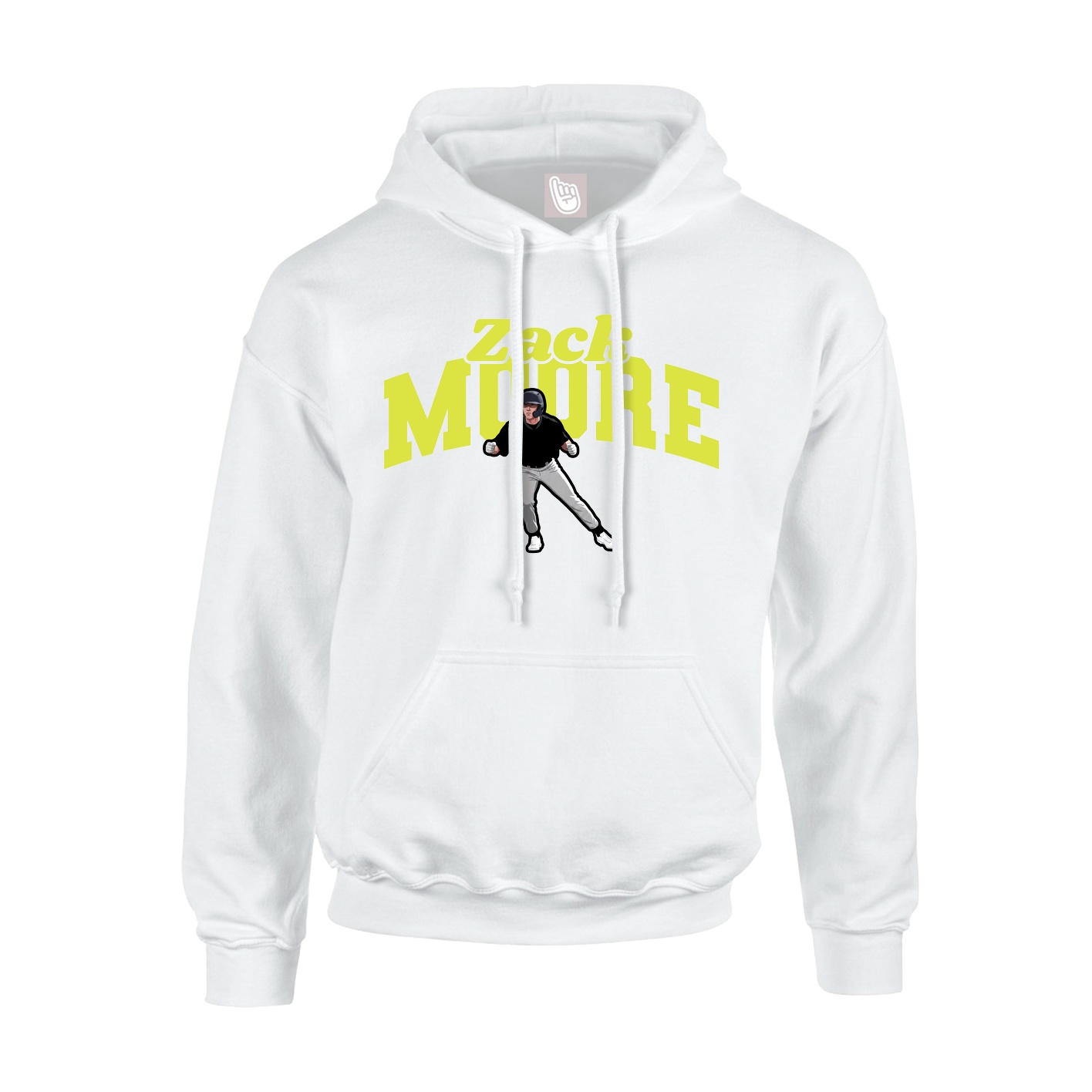 Youth Hoodie — Signature Arch in White