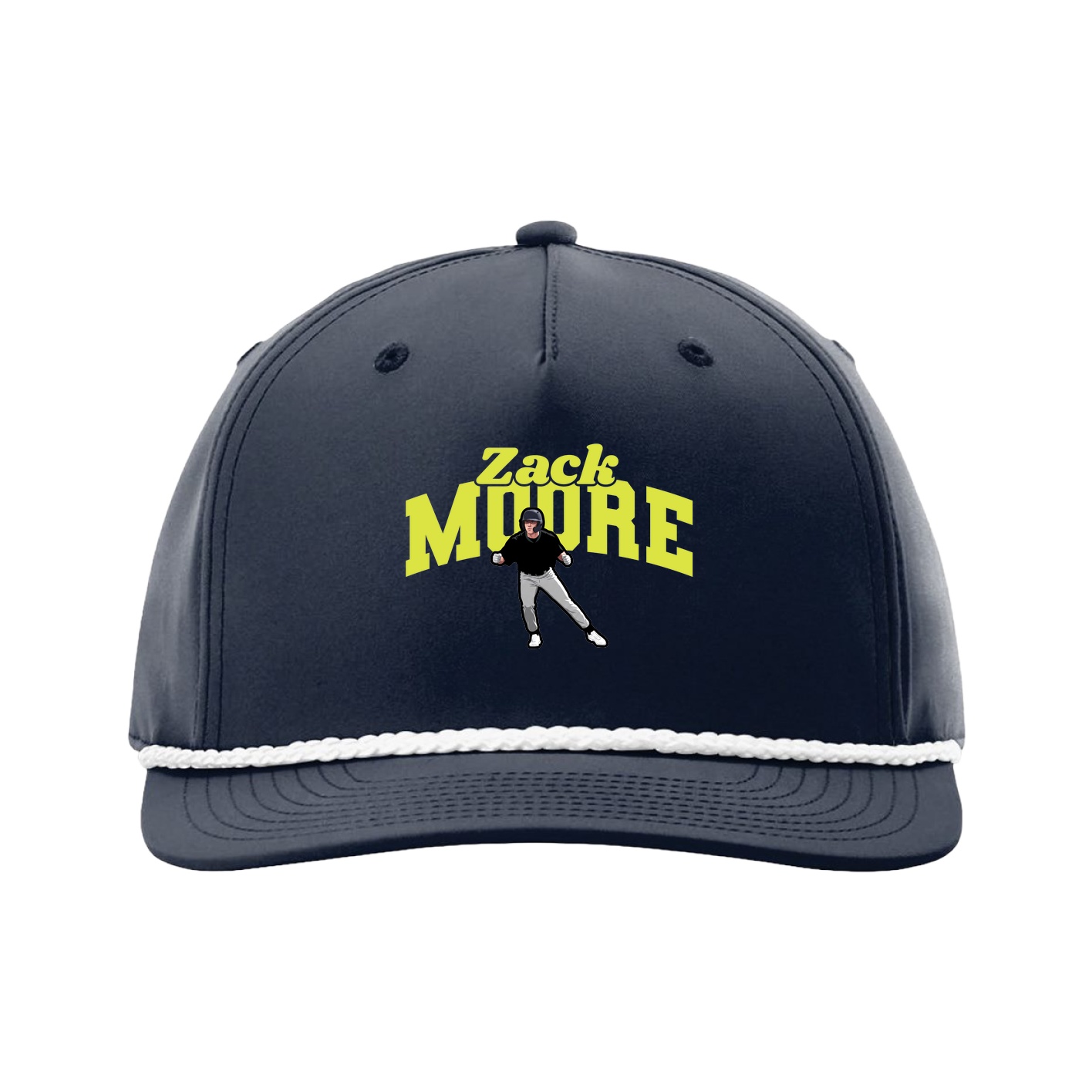 Five-Panel Classic Rope Cap — Signature Arch in Navy
