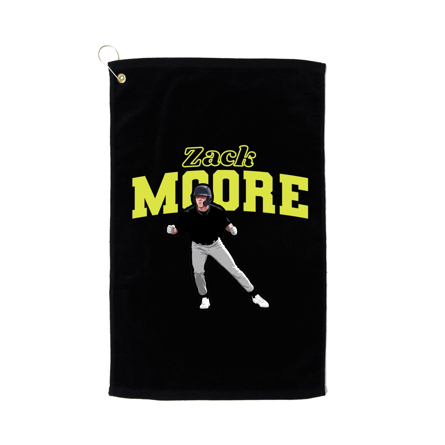 Golf Towel — Name Arch in Black