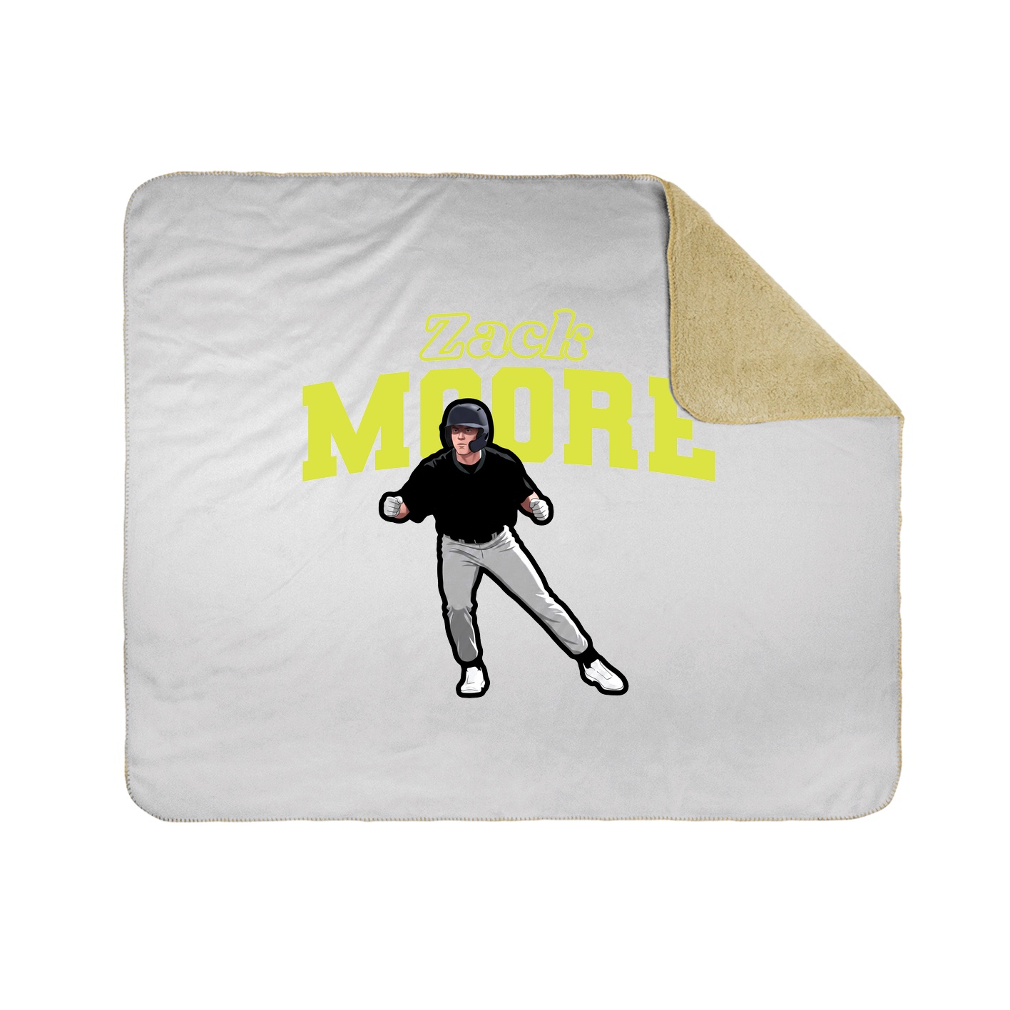 Throw Blanket — Name Arch in White