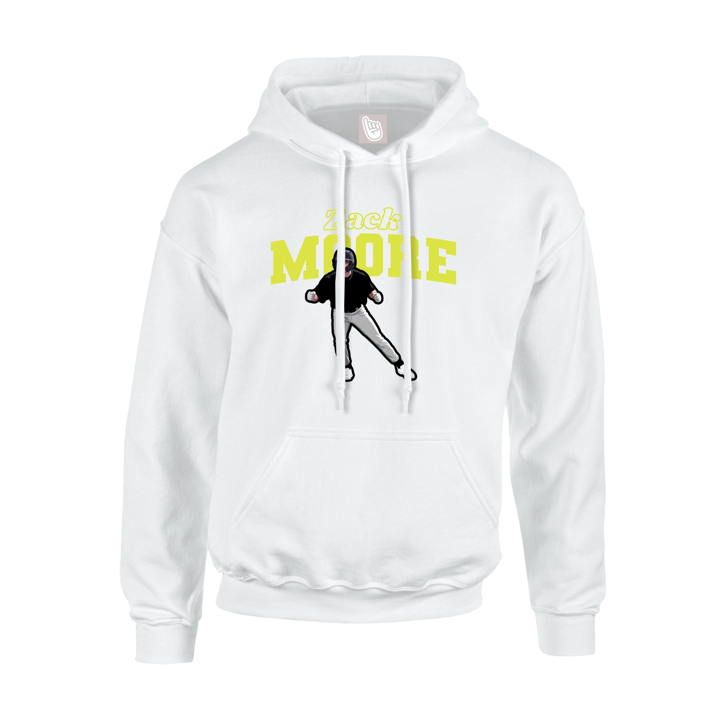 Hoodie — Name Arch in White