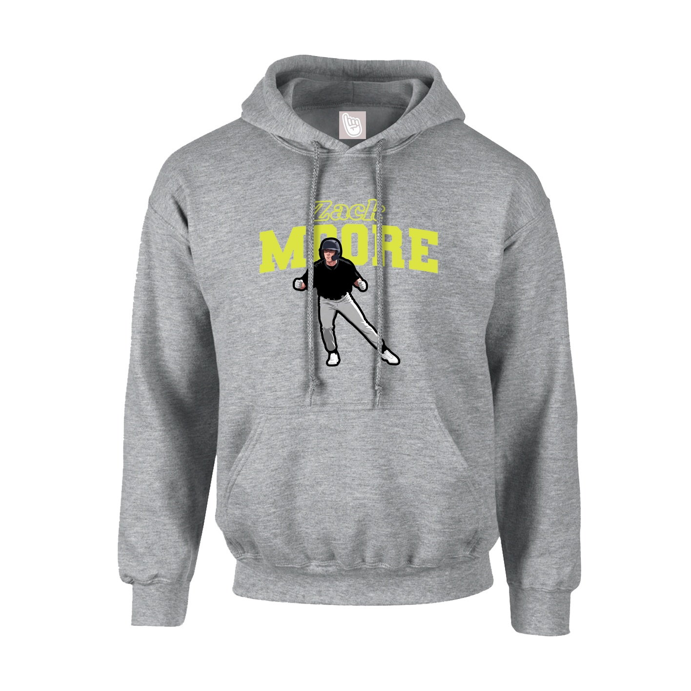 Youth Hoodie — Name Arch in Grey