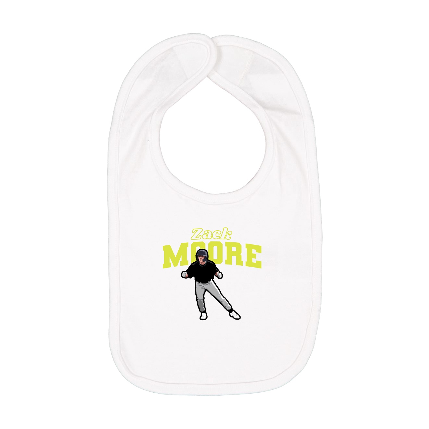 Infant Bib — Name Arch in White