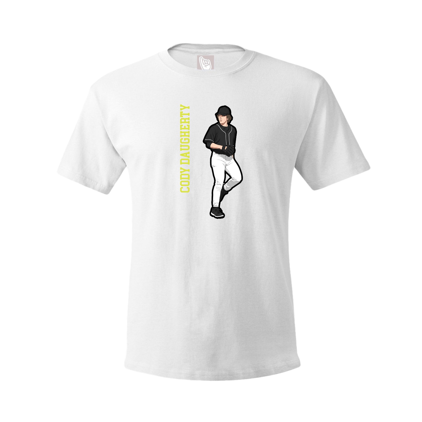 Youth Tee — Name Vertical in White